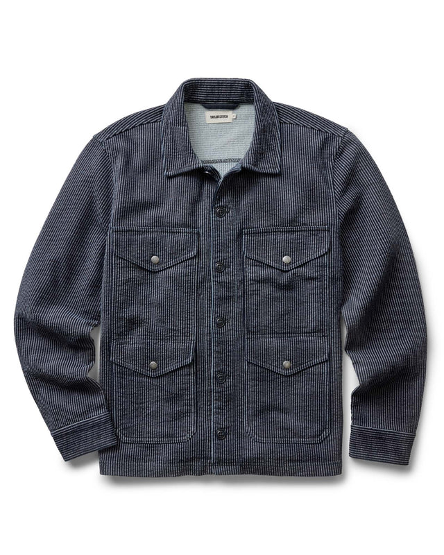 The Jackson Jacket - Rinsed Indigo French Terry Stripe