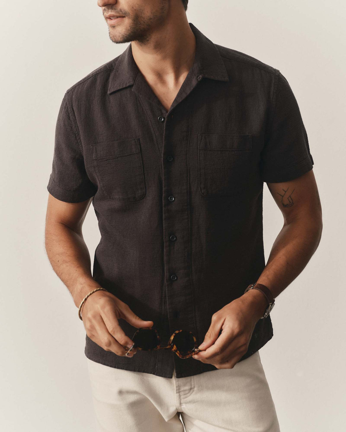 The Conrad Shirt - Faded Black Linen