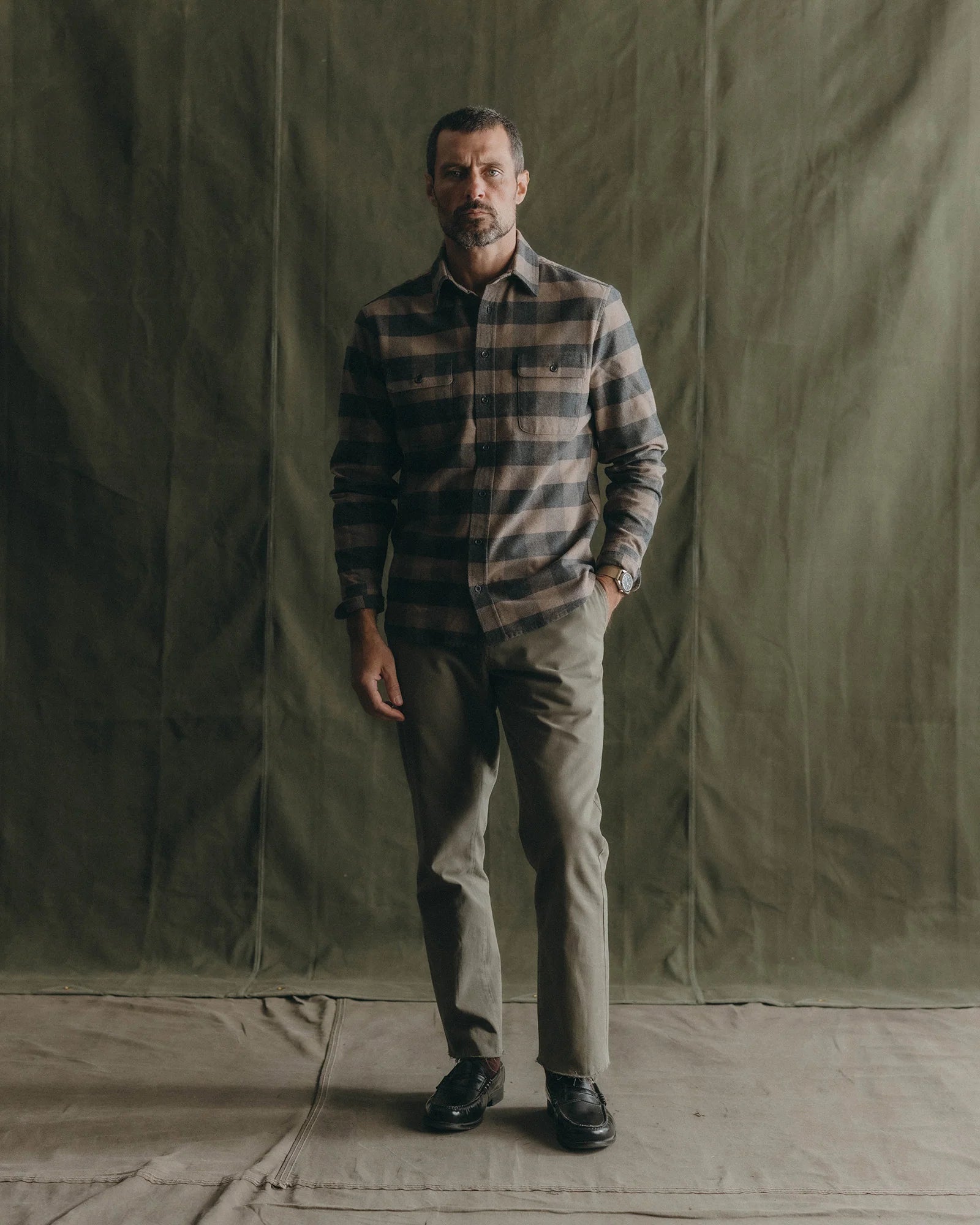 The Yosemite Shirt in Heather Sable Buffalo Check