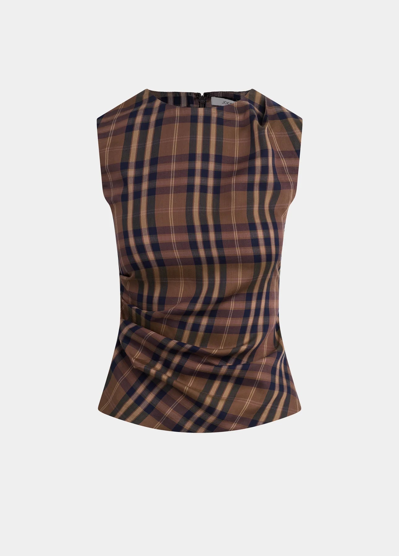 The Meg Top - Camel Plaid