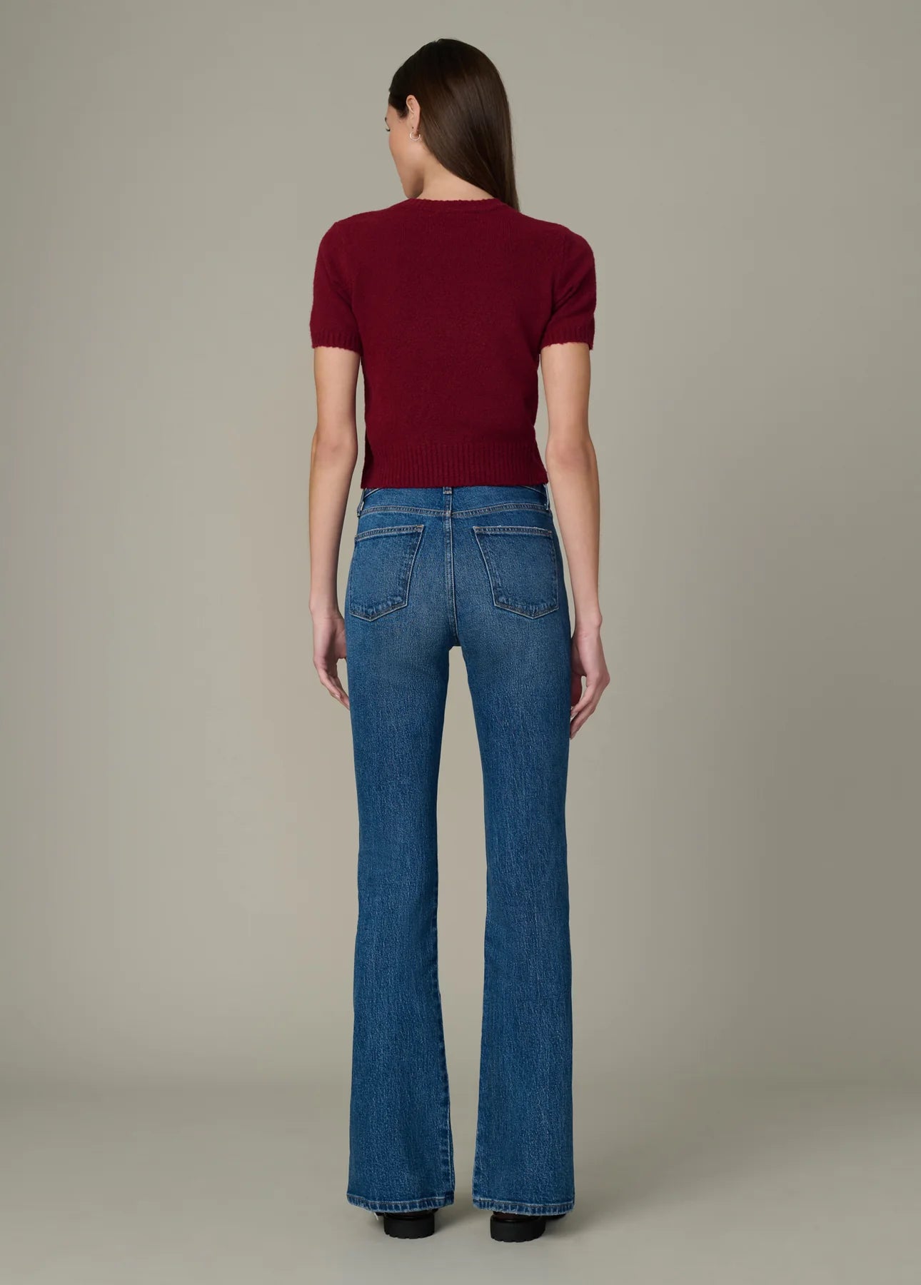 The Steph Shrunken Sweater Tee - Syrah