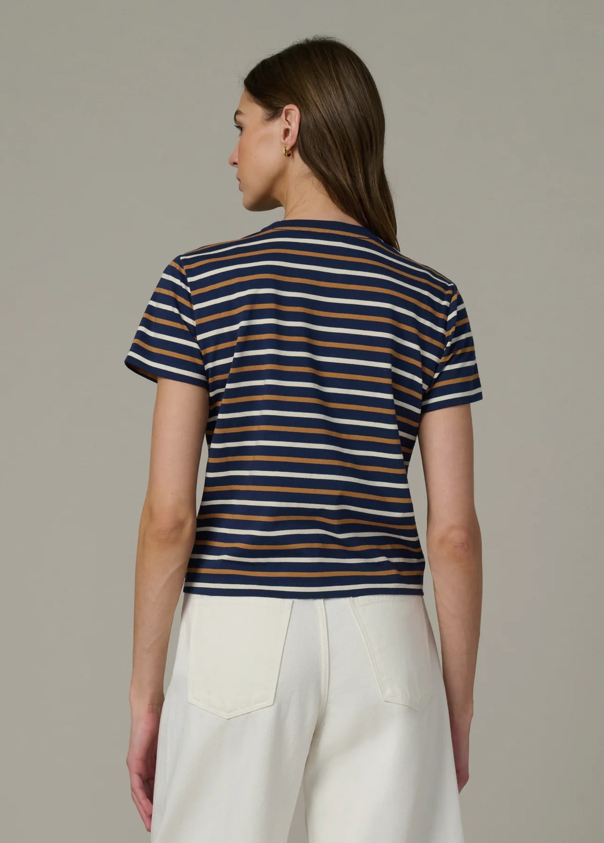 The Easy Tee - Navy / Honey Stripe