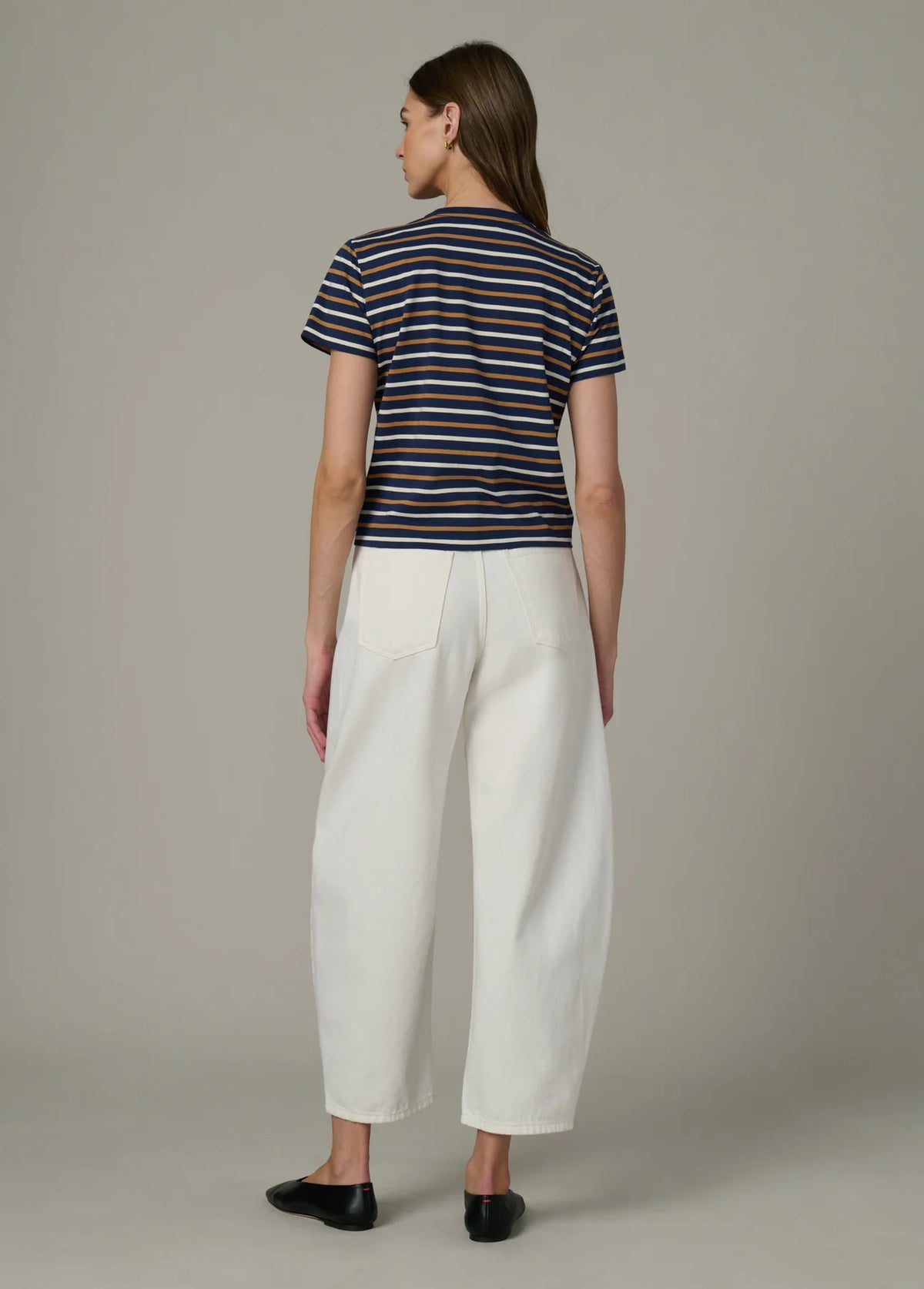 The Easy Tee - Navy / Honey Stripe