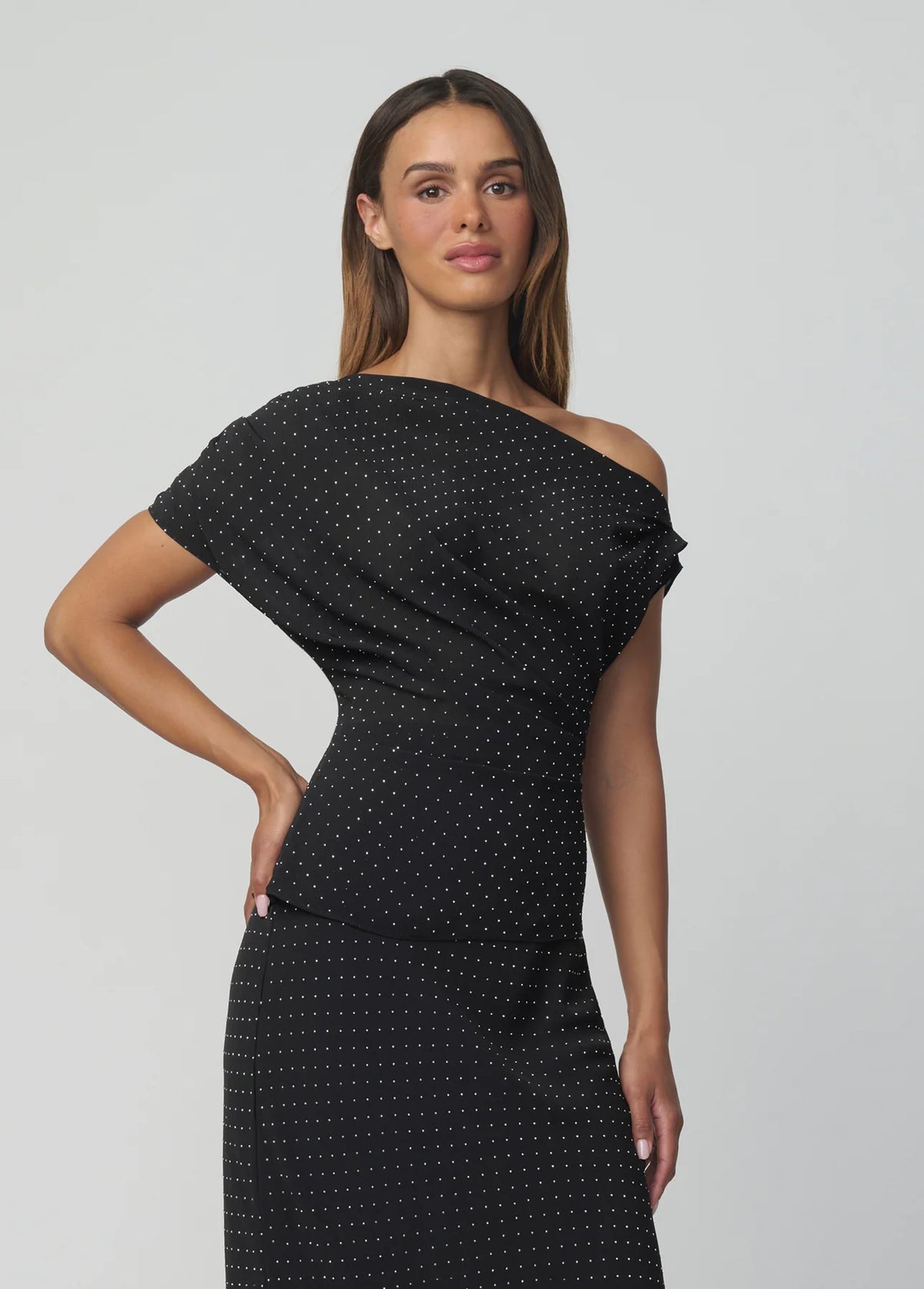 The Isla Draped Blouse - Black