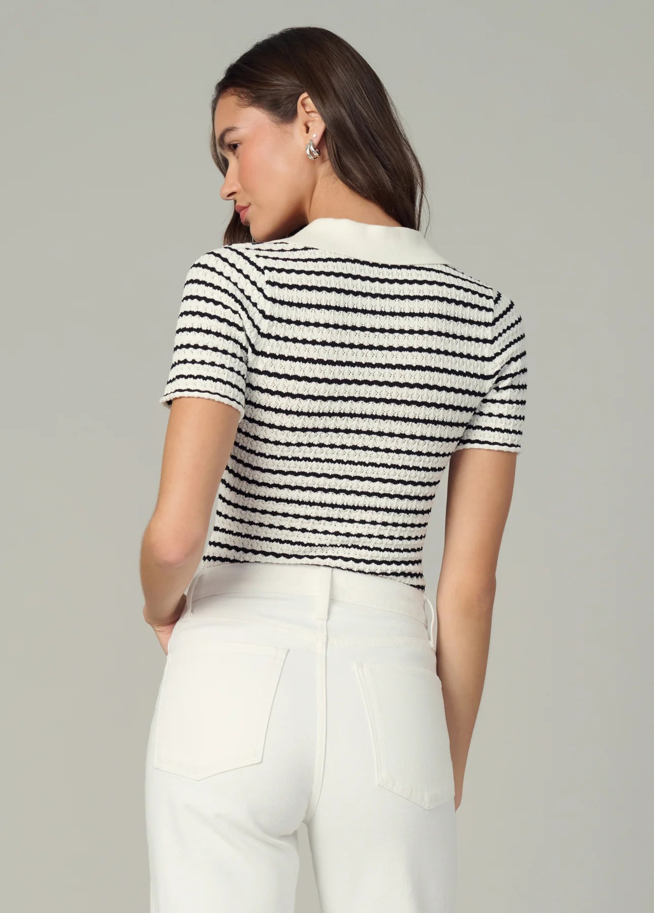 The Jess Pointelle Polo Shirt
