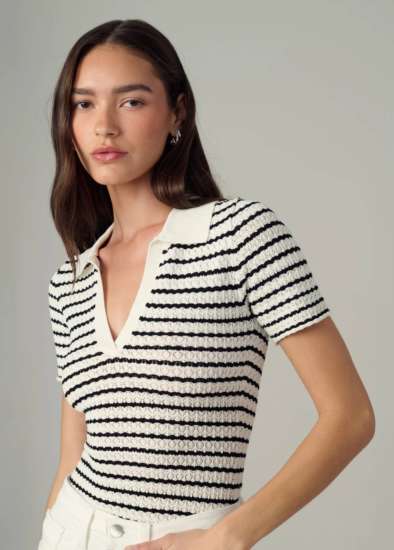 The Jess Pointelle Polo Shirt