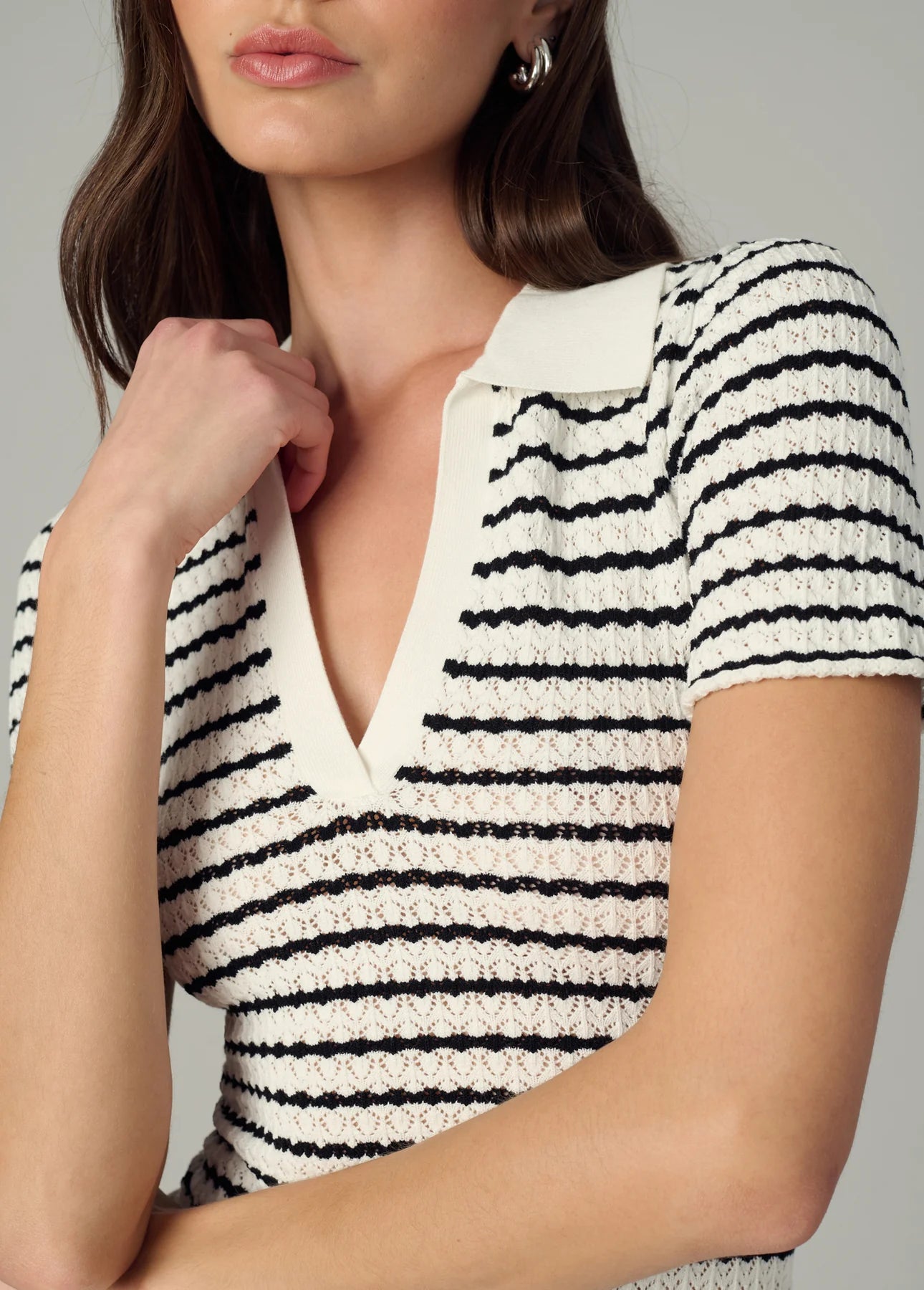 The Jess Pointelle Polo Shirt
