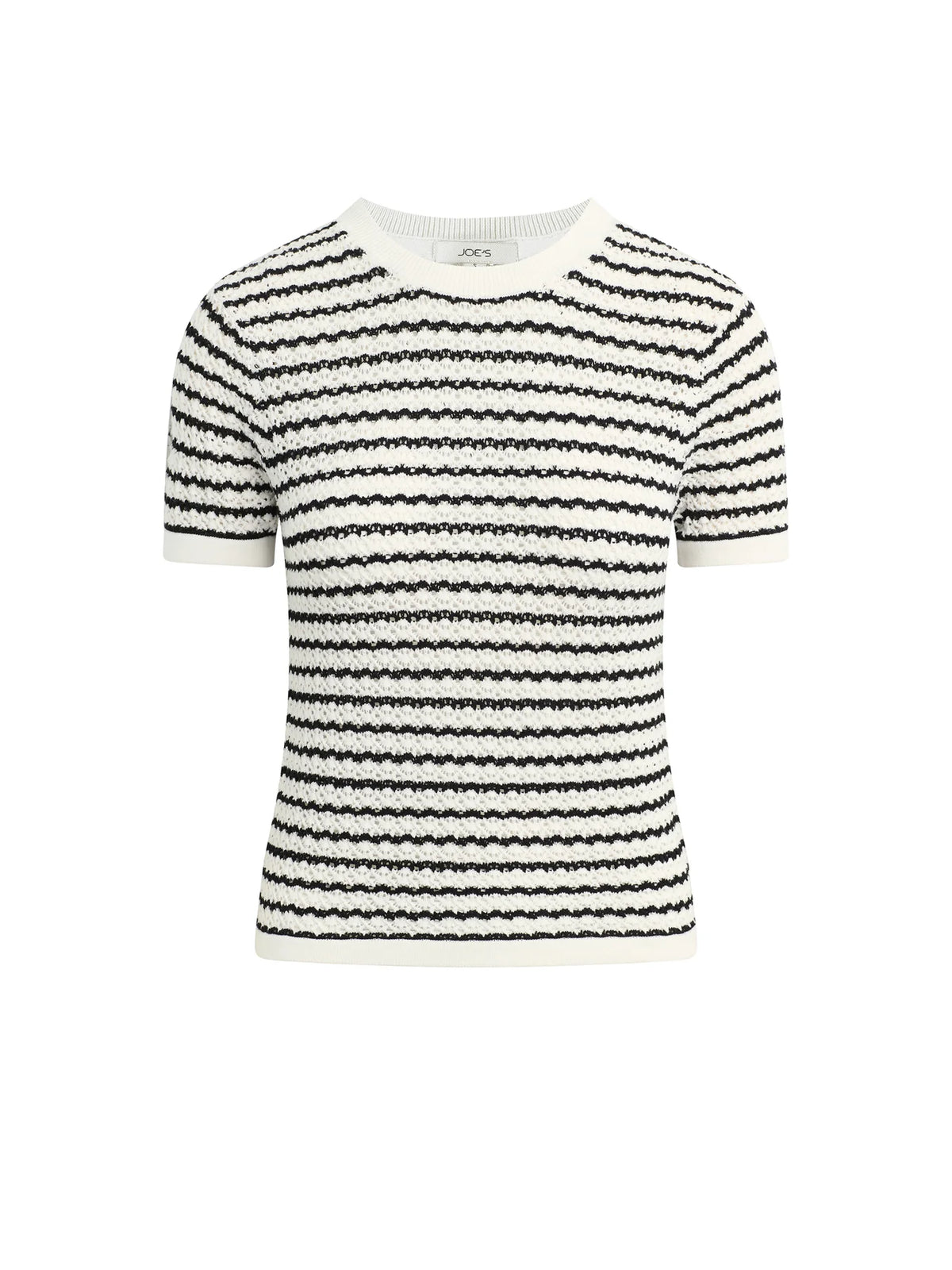 The Crochet Baby Tee - Milk / Black Stripe