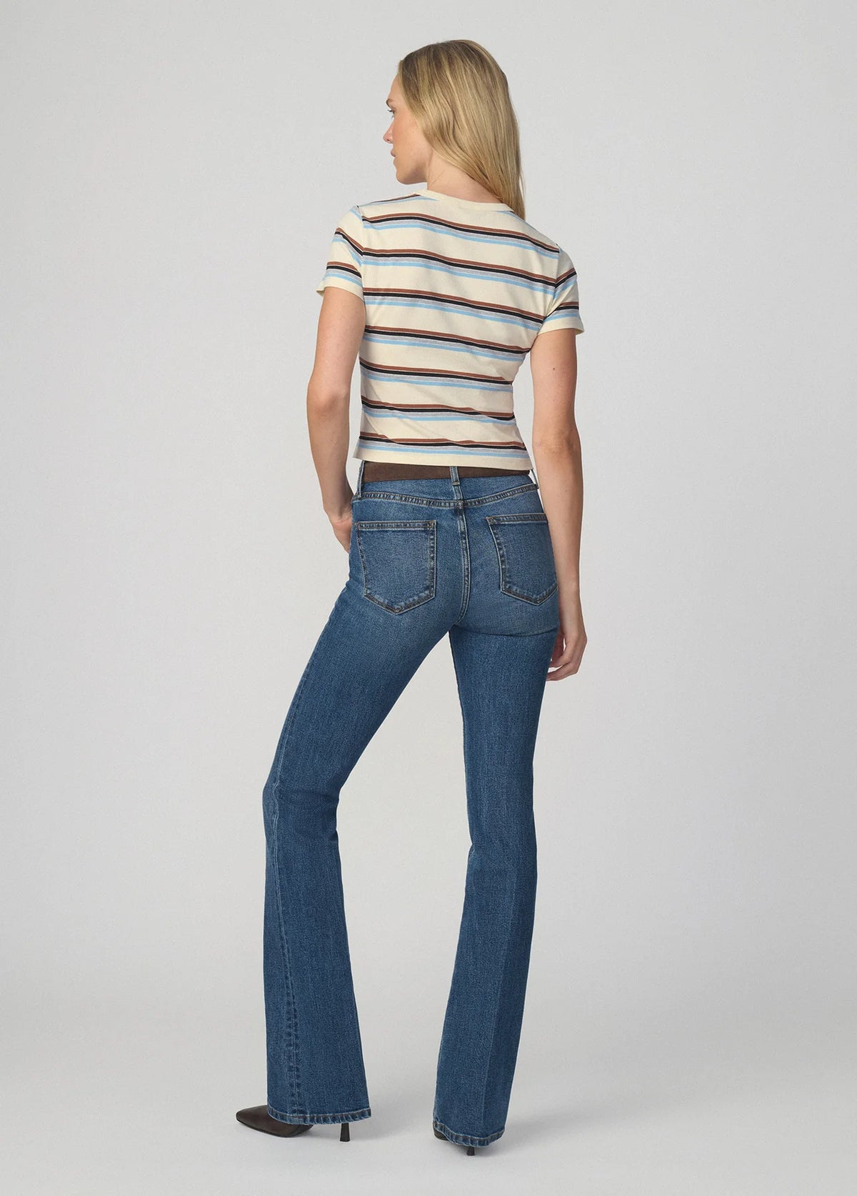 The Baby Tee - Ecru Multi Stripe