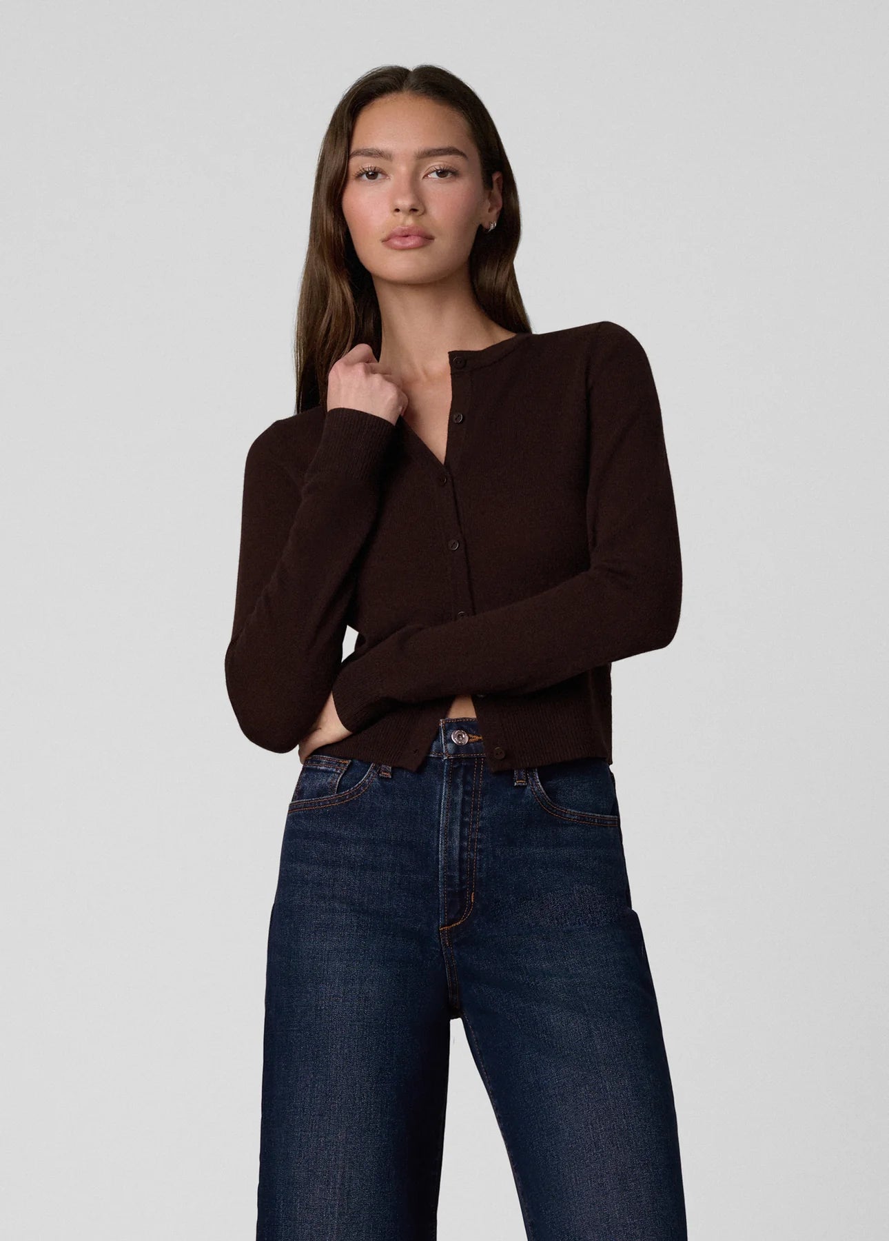 The Dani Cashmere Cardigan - Espresso
