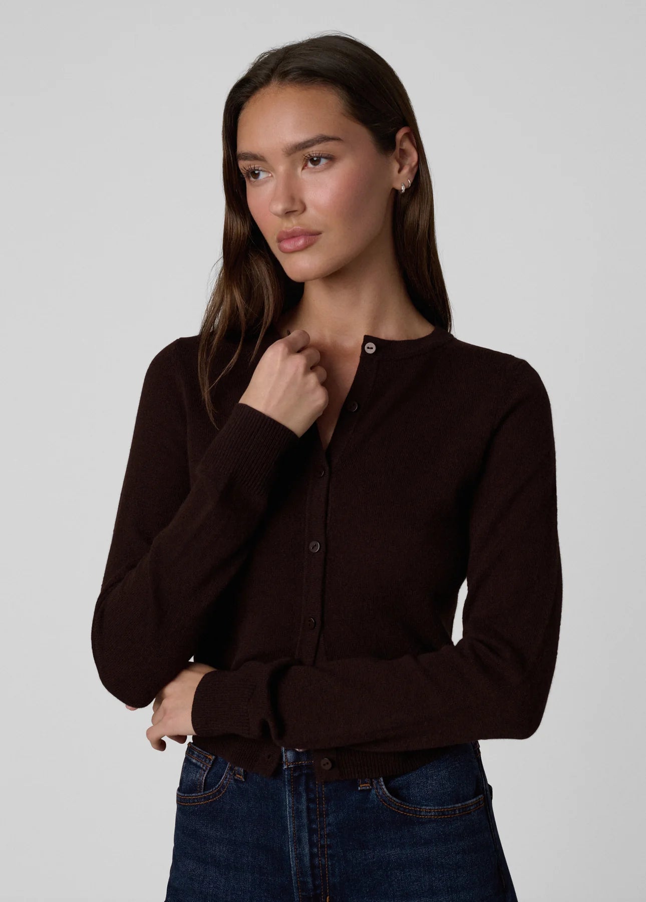 The Dani Cashmere Cardigan - Espresso