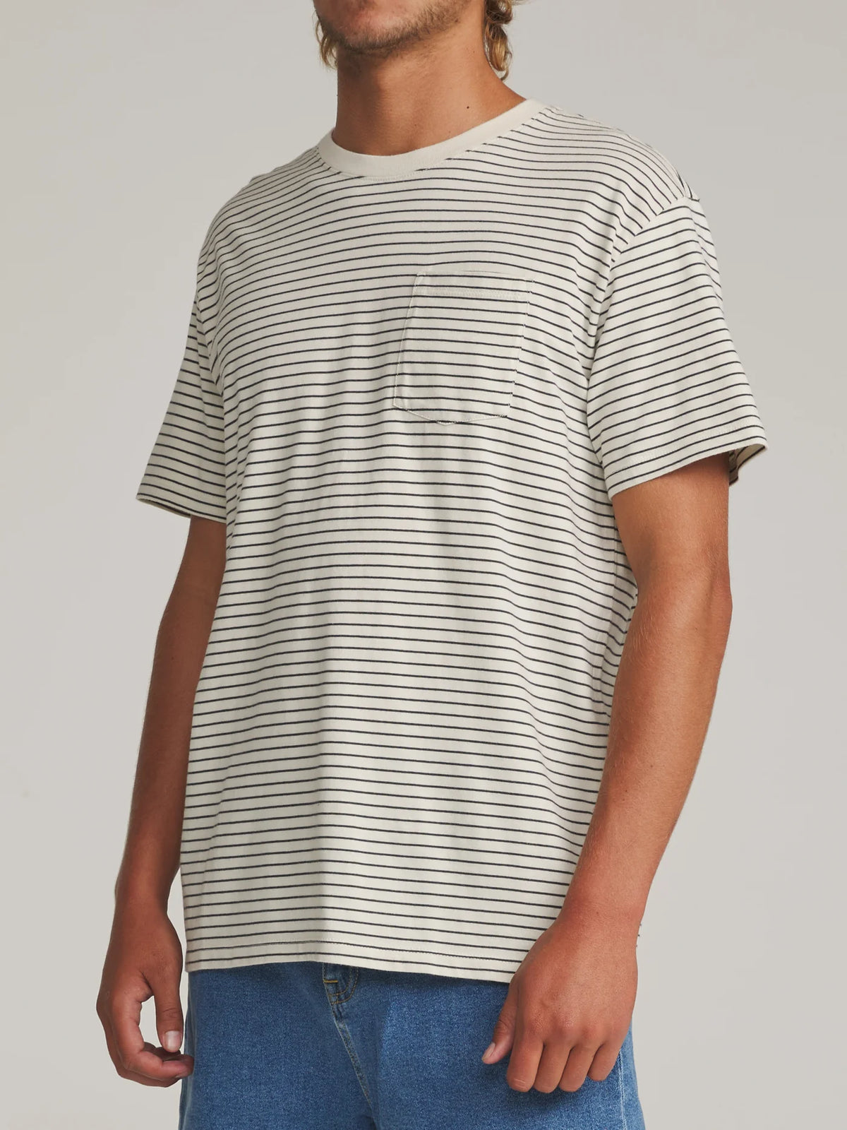 Finley Pocket Tee - Vapor/Black Wash