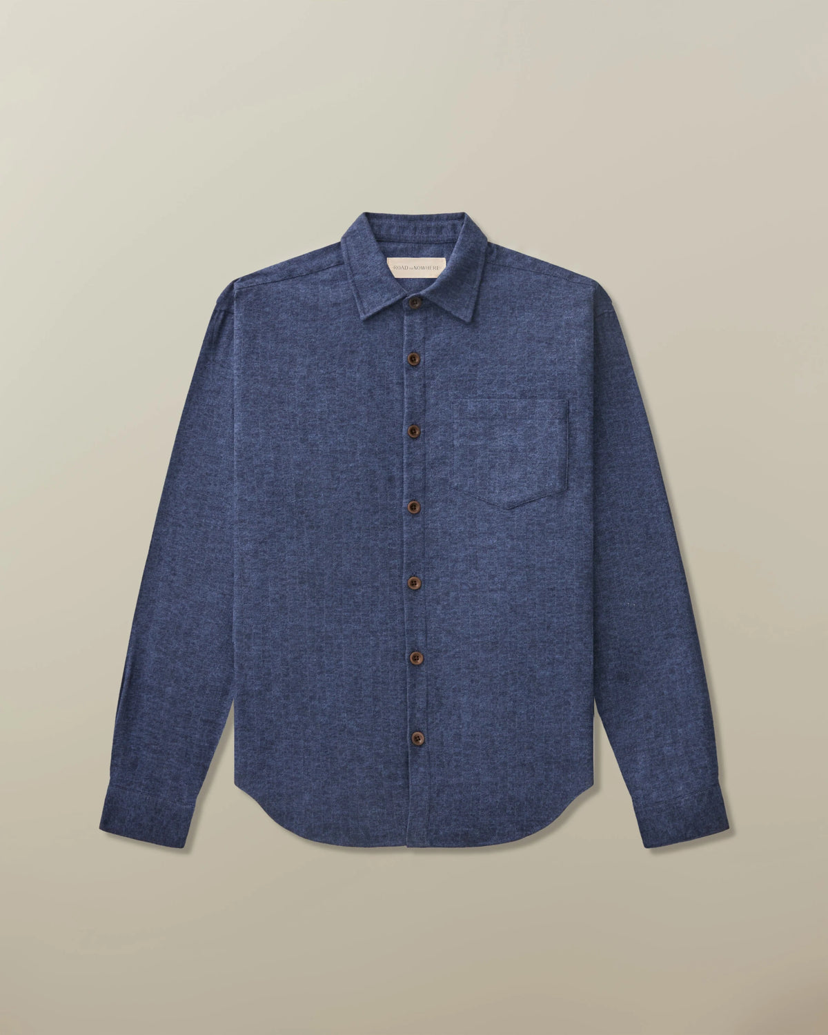 Accord Shirt in Cotton Flannel - Indigo Herringbone