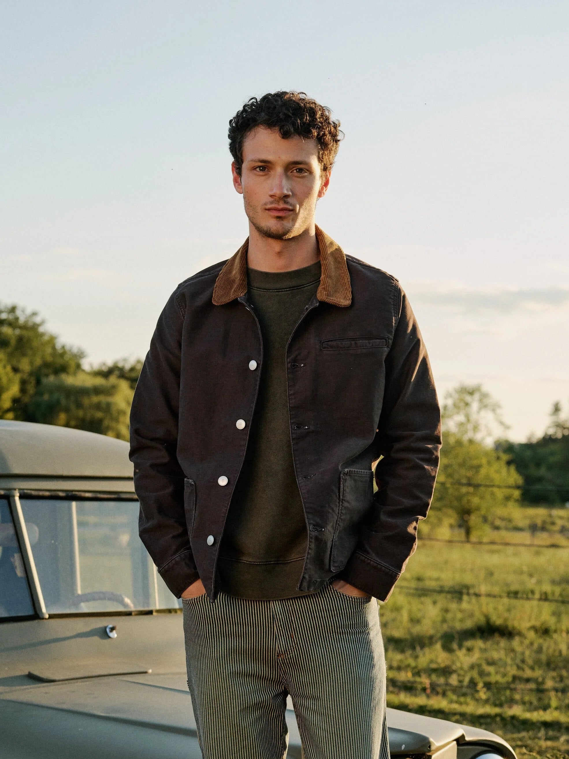 Men's Drew Jacket in Japanese Moleskin