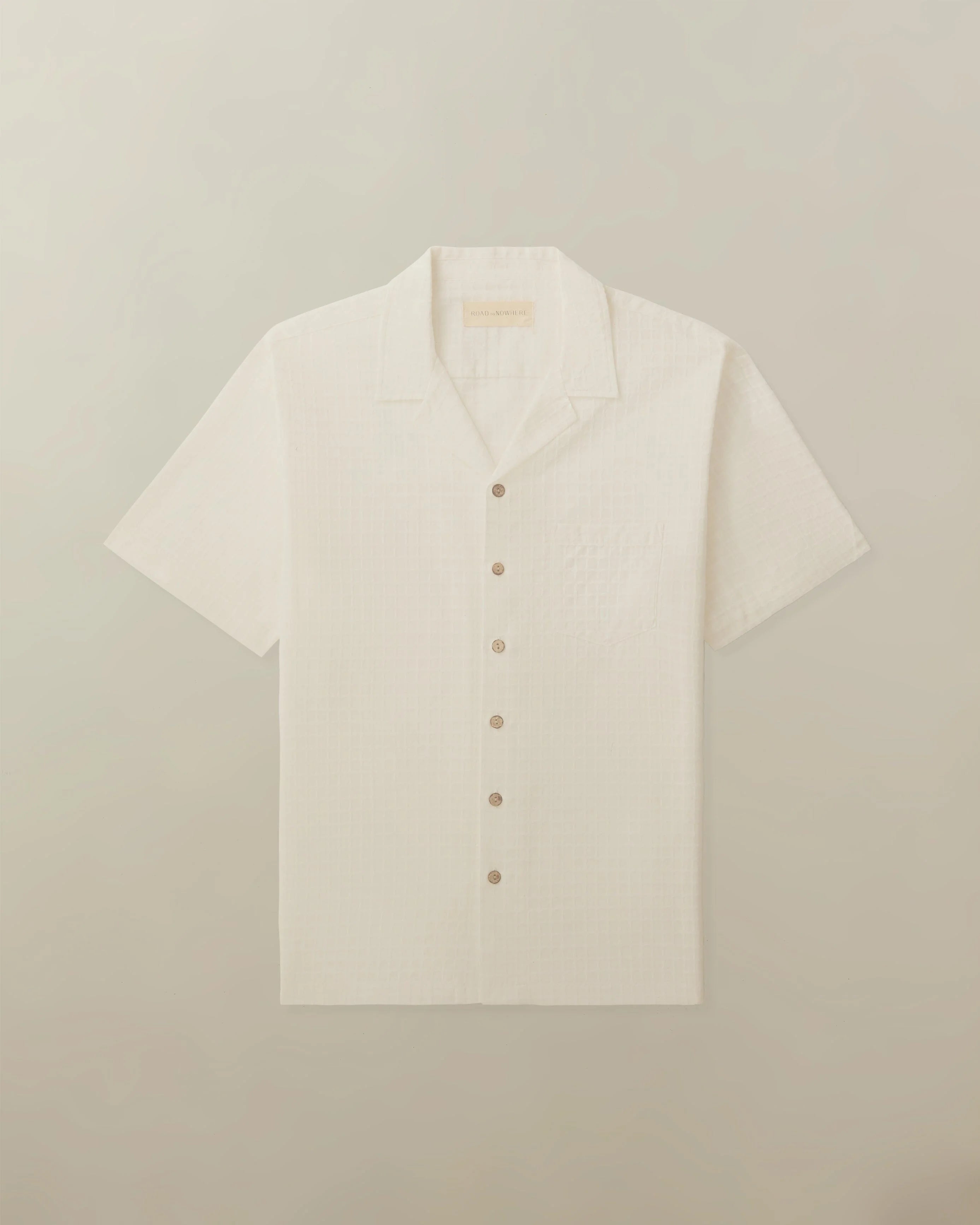 Men's Fez Shirt in Cotton Dobby - Rice