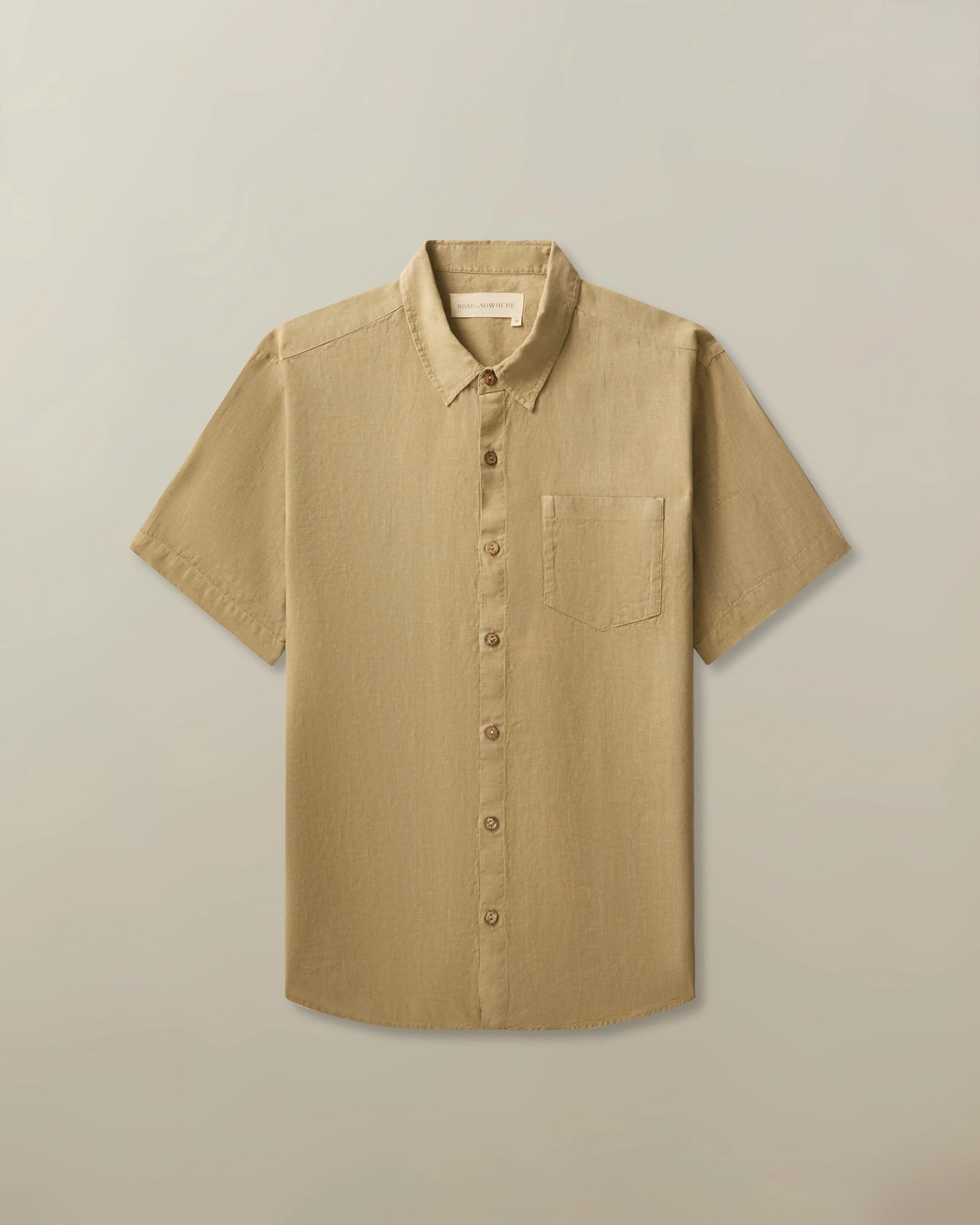 Hudson Shirt in Garment Dyed Linen - Army