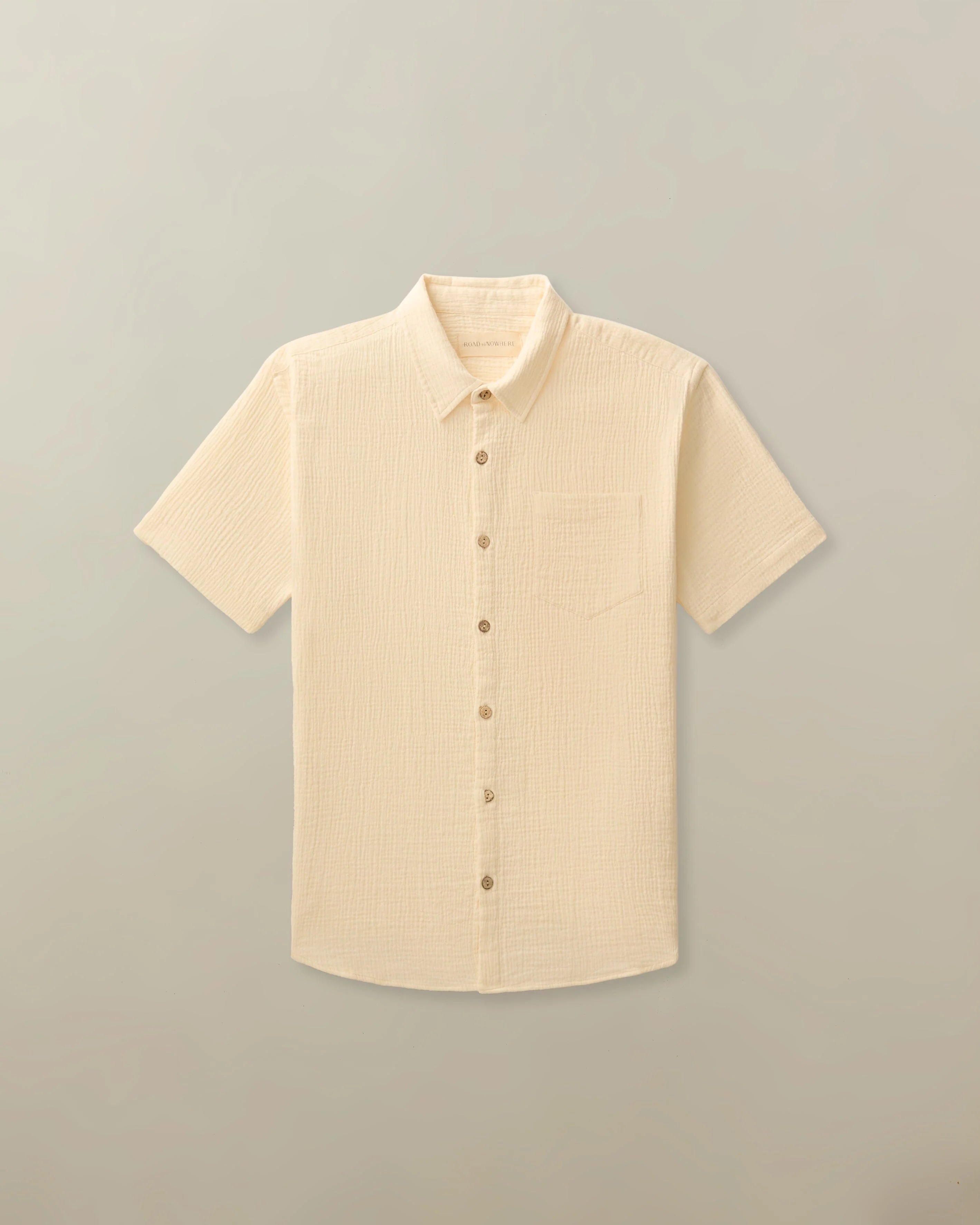 Men's Hudson Shirt in Organic Cotton Seersucker - Ivory