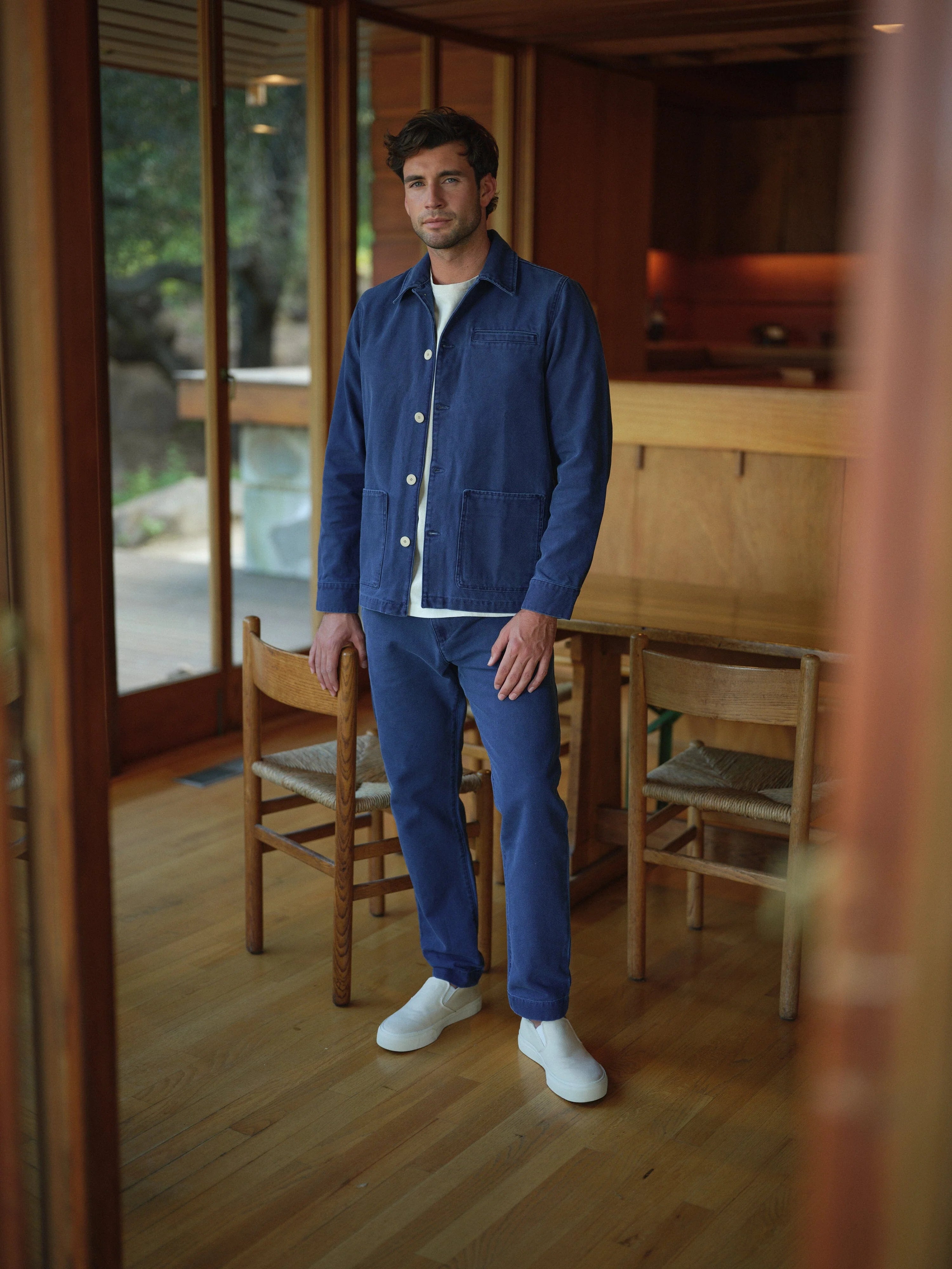 Pilon Trouser in Organic Cotton - Marine
