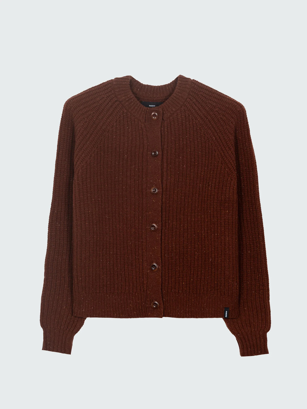 Mora Crew Neck Cardigan - Mahogany Brown