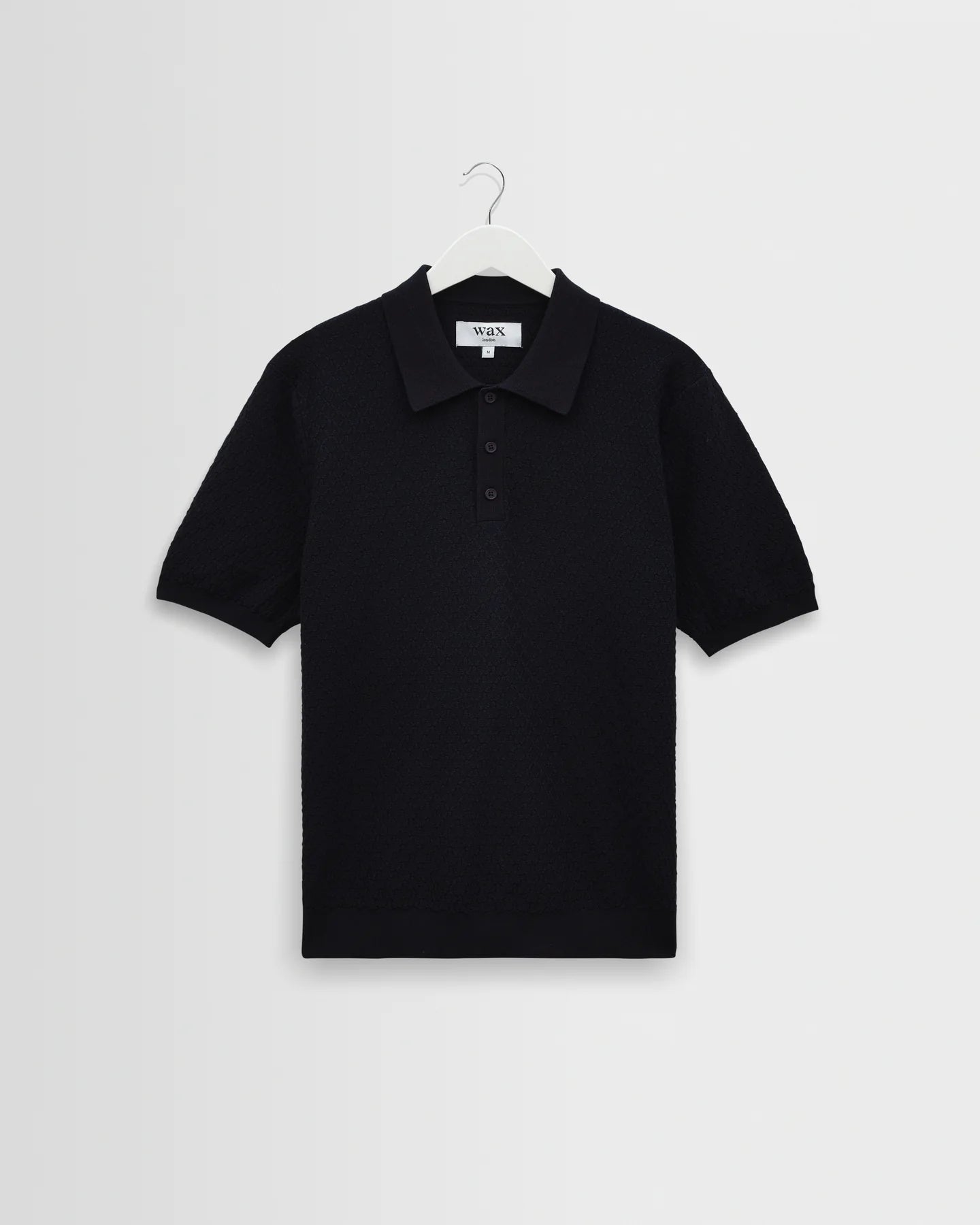 Naples Retro Diamond Knitted Polo - Navy