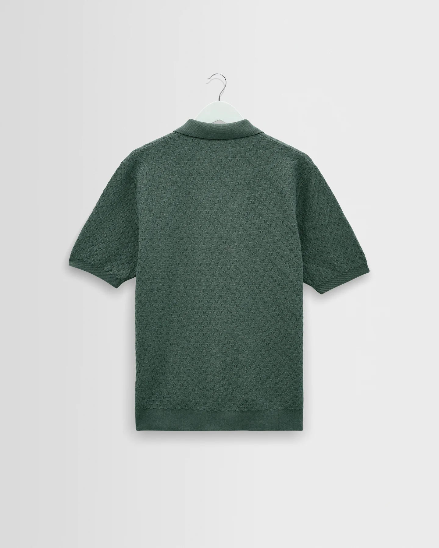 Naples Retro Diamond Knitted Polo - Sea Green