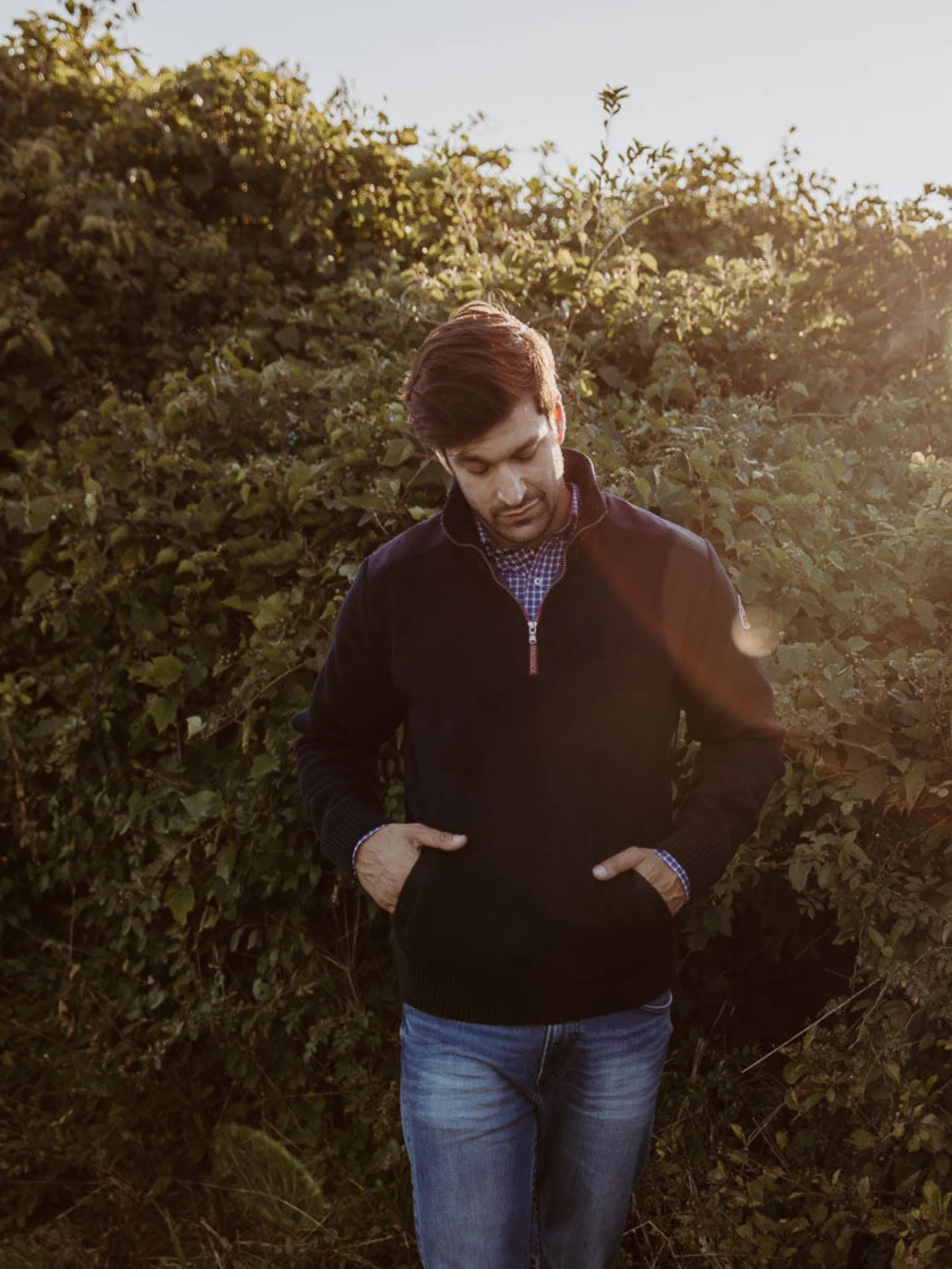 Gregor Wool 1/4 Zip Windproof - Navy
