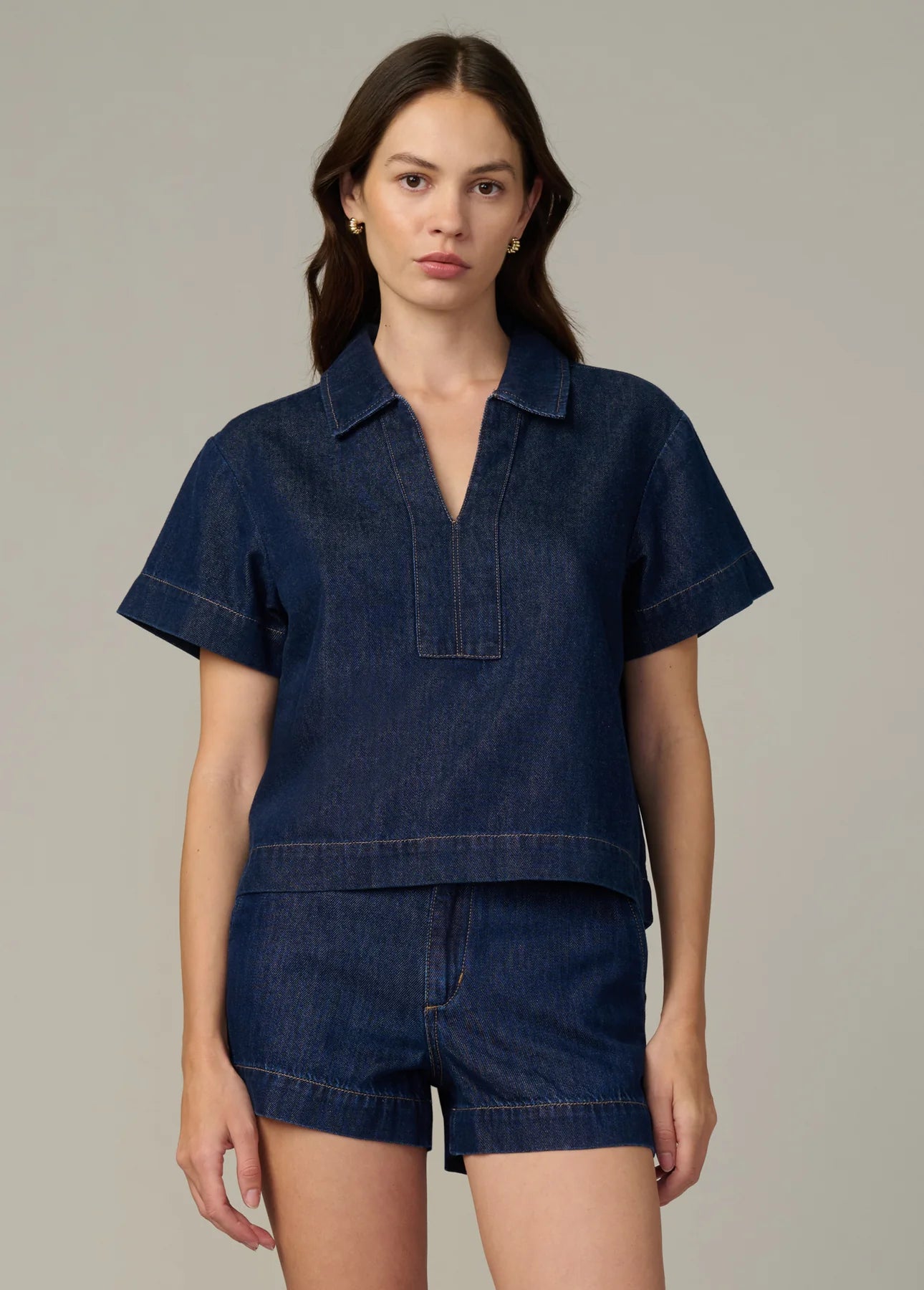 The Lillian Denim Popover Shirt - Honor