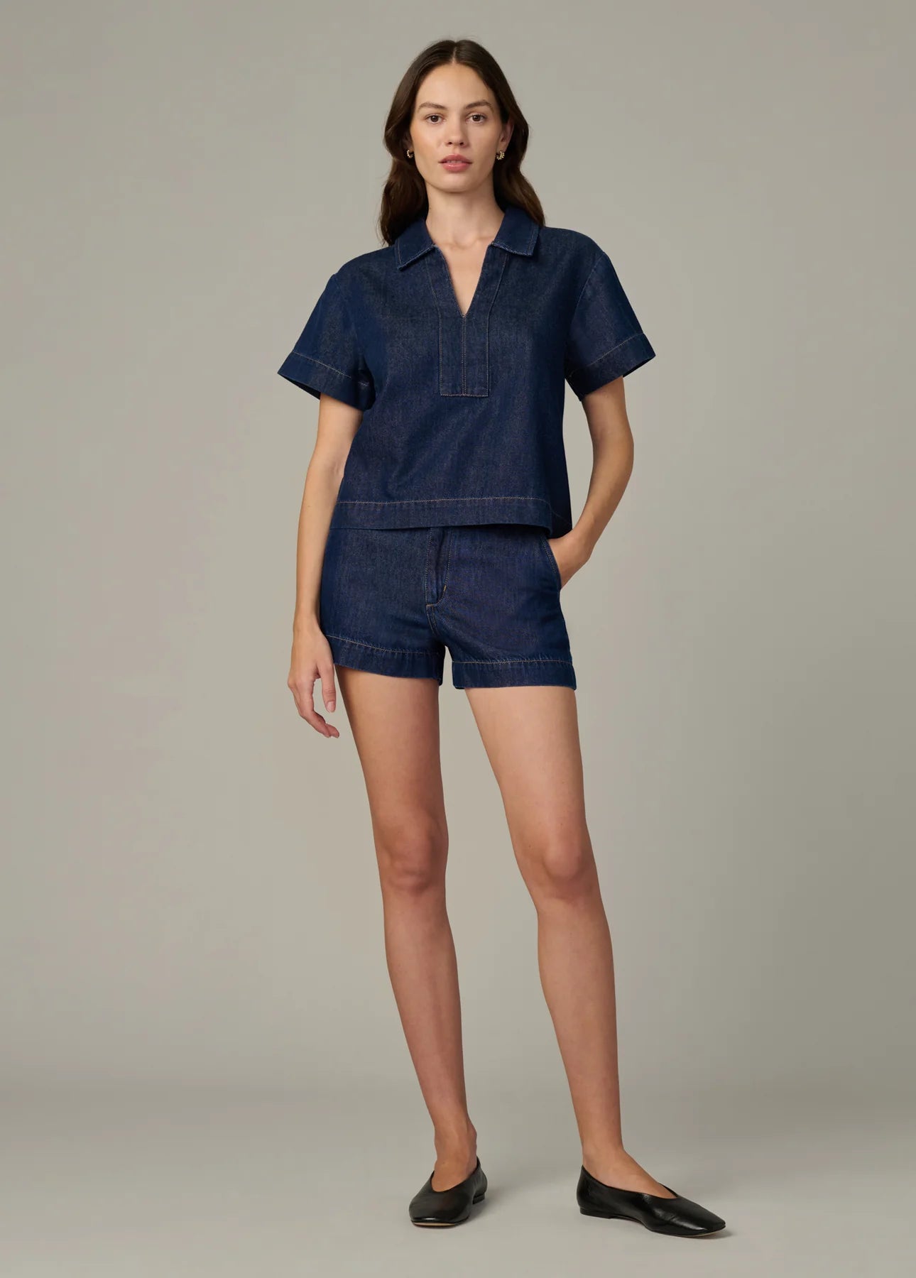 The Lillian Denim Popover Shirt - Honor