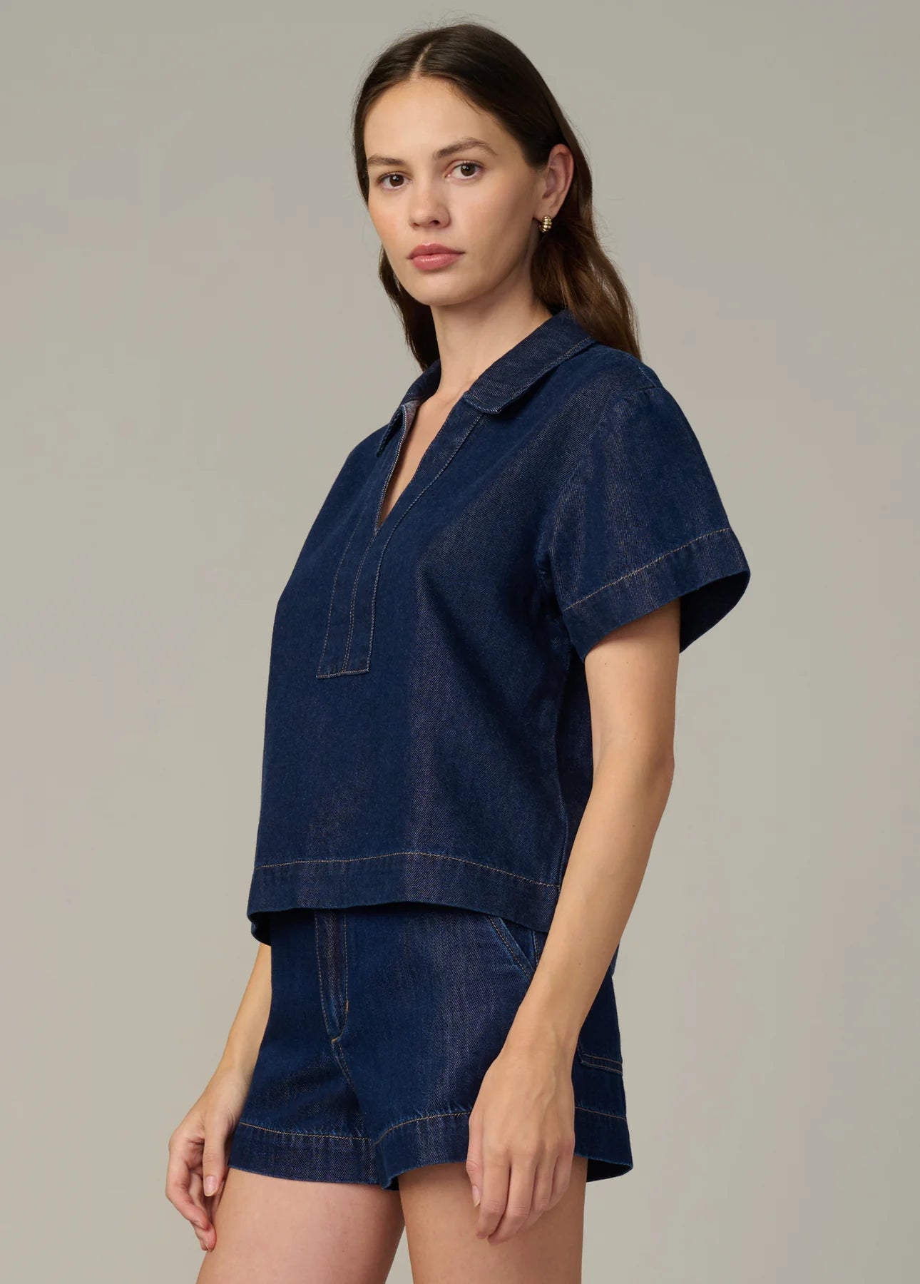 The Lillian Denim Popover Shirt - Honor