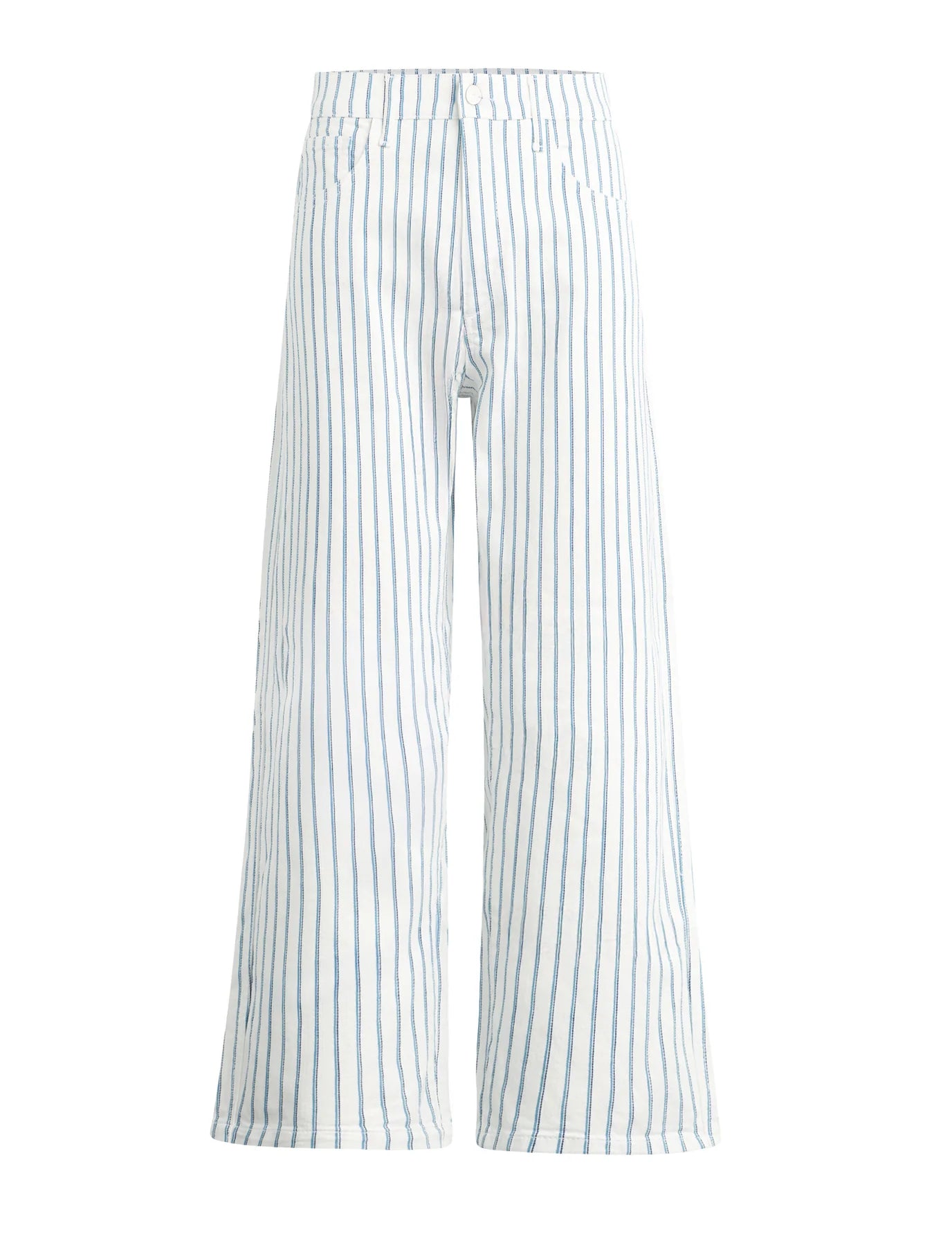The Mia - High Rise Wide Leg Ankle - Blue Multi Stripe