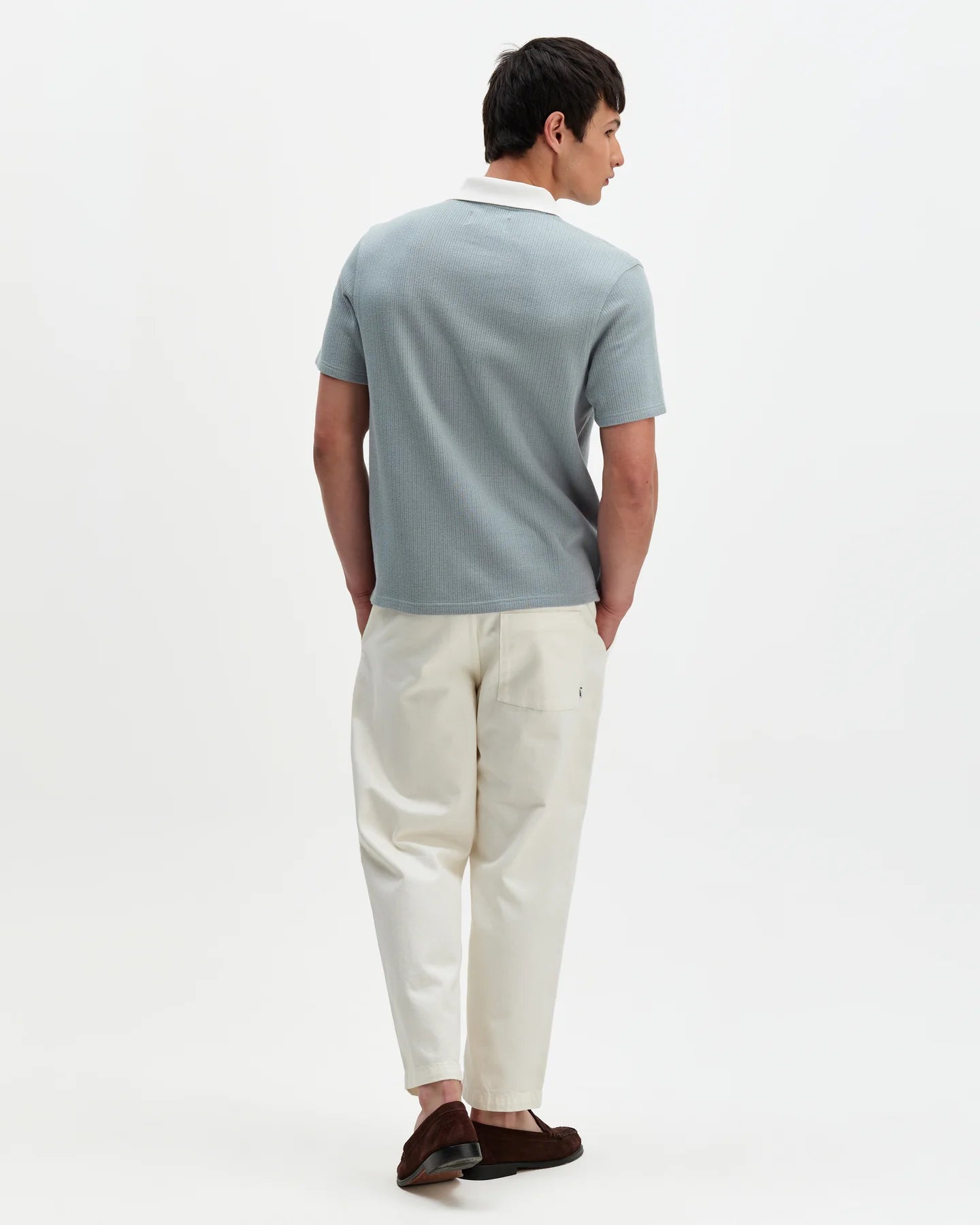 Pendal Polo - Design Rib - Blue / Ecru