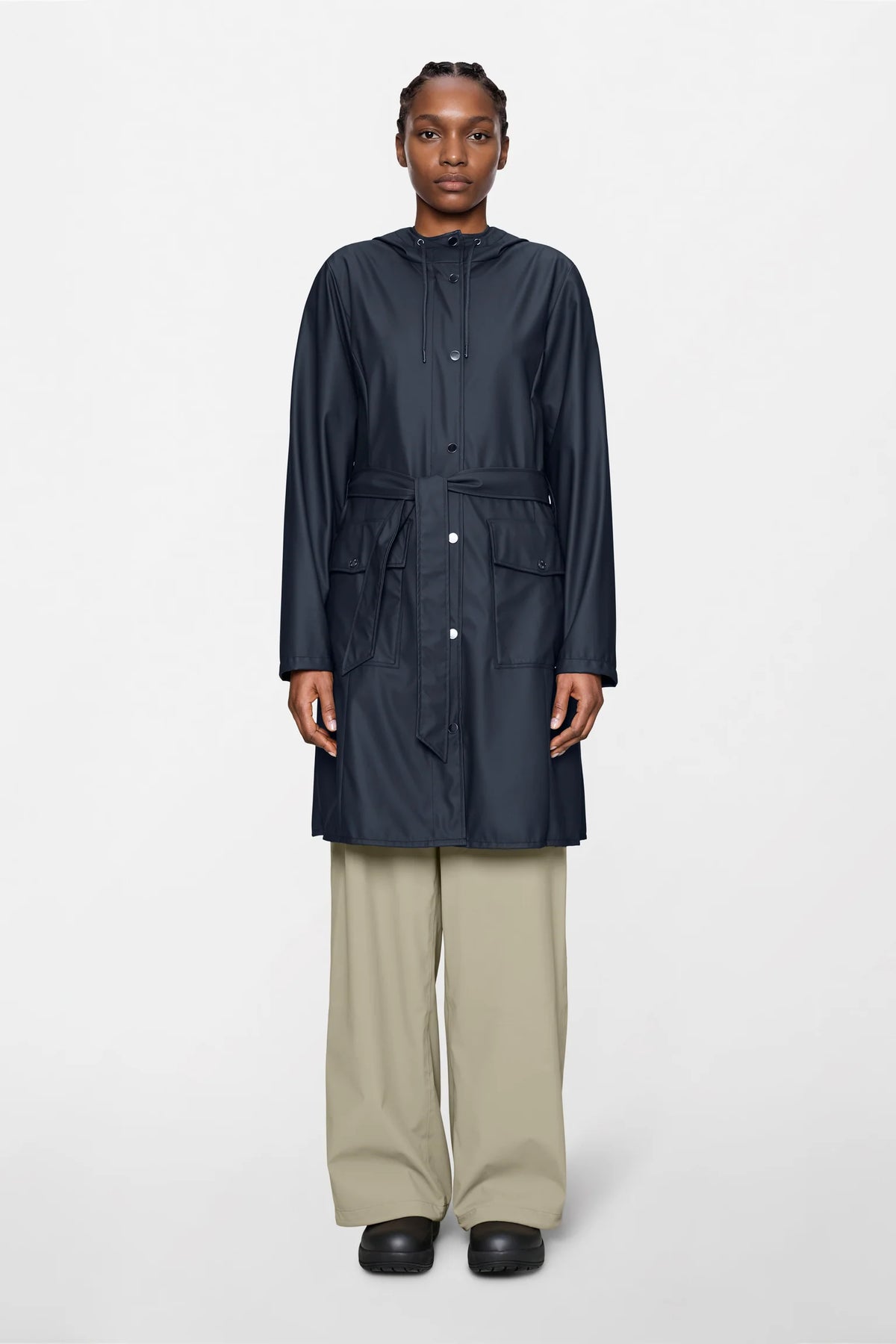 Curve Long Jacket - Navy