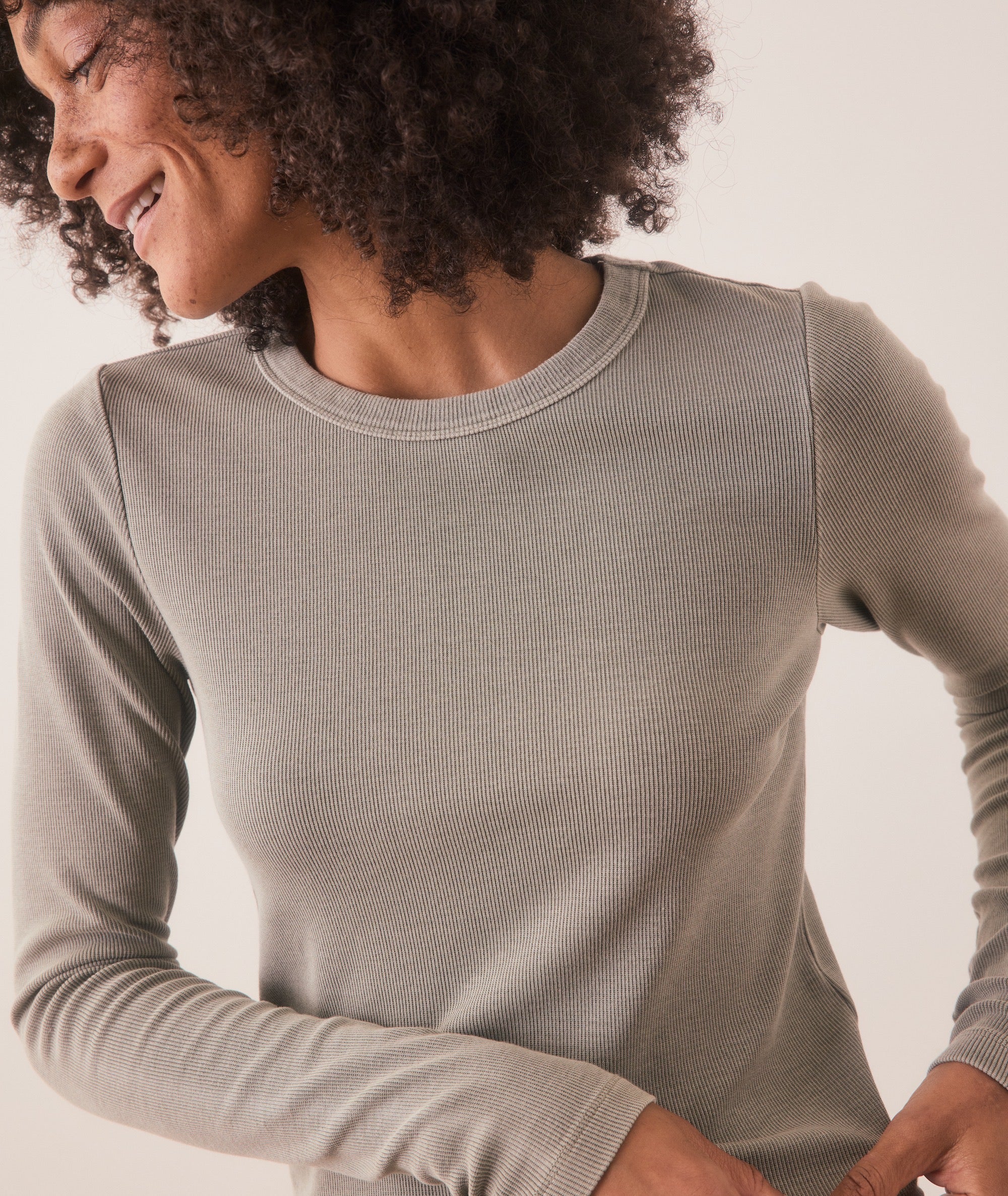 Lexi Rib Sun-In Longsleeve Crew Tee