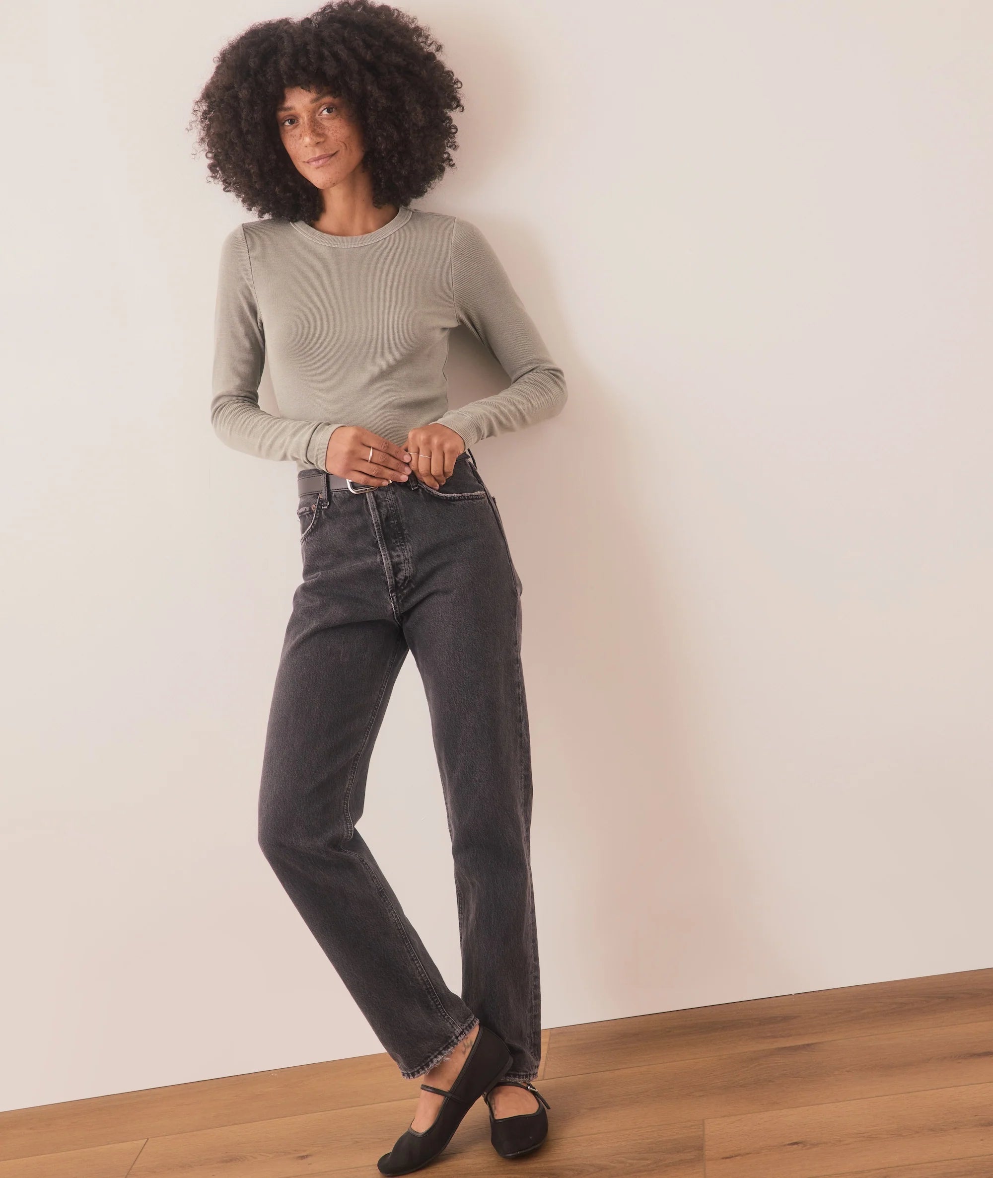 Lexi Rib Sun-In Longsleeve Crew Tee