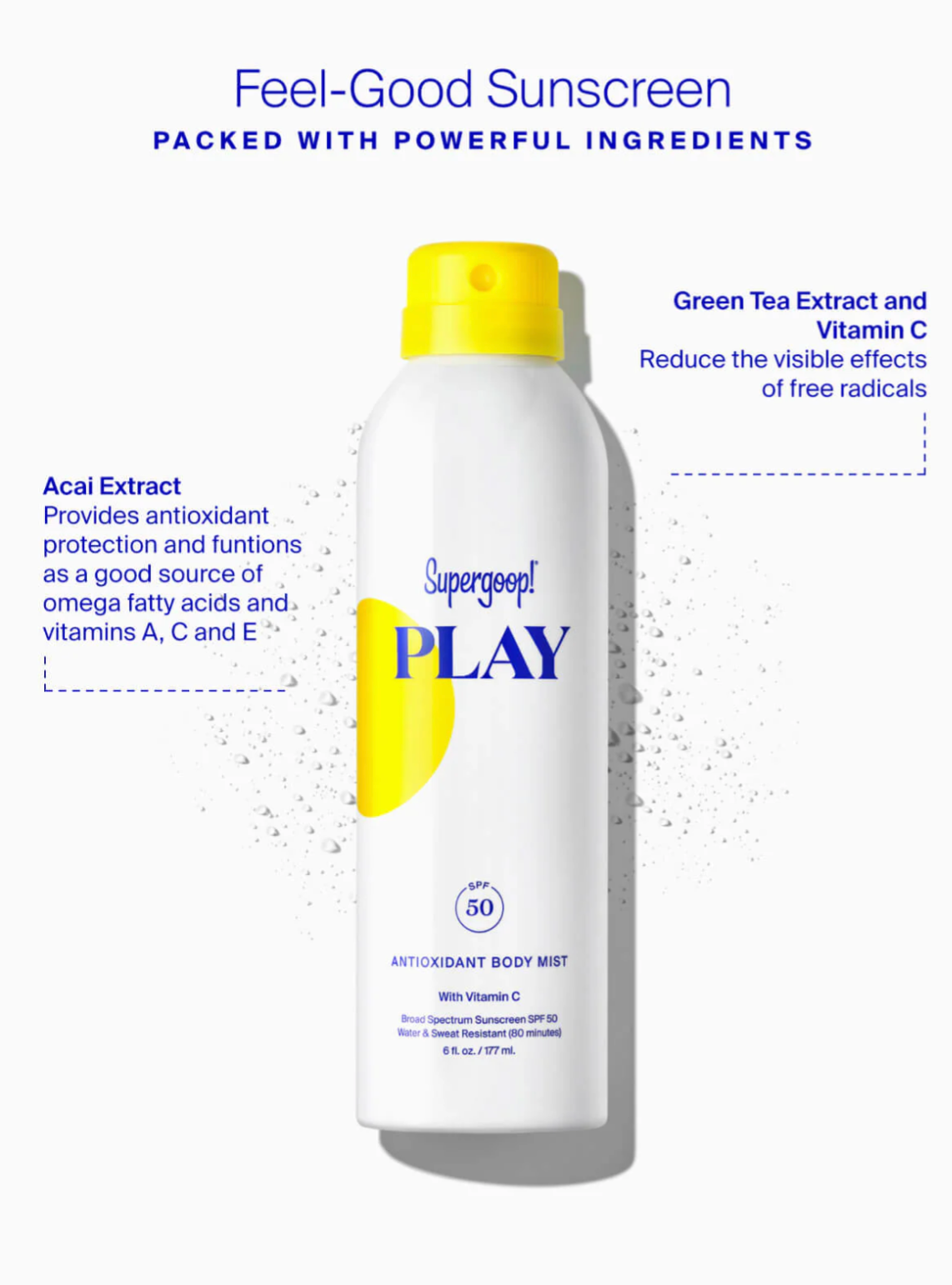 PLAY Antioxidant Body Mist SPF 50 with Vitamin C