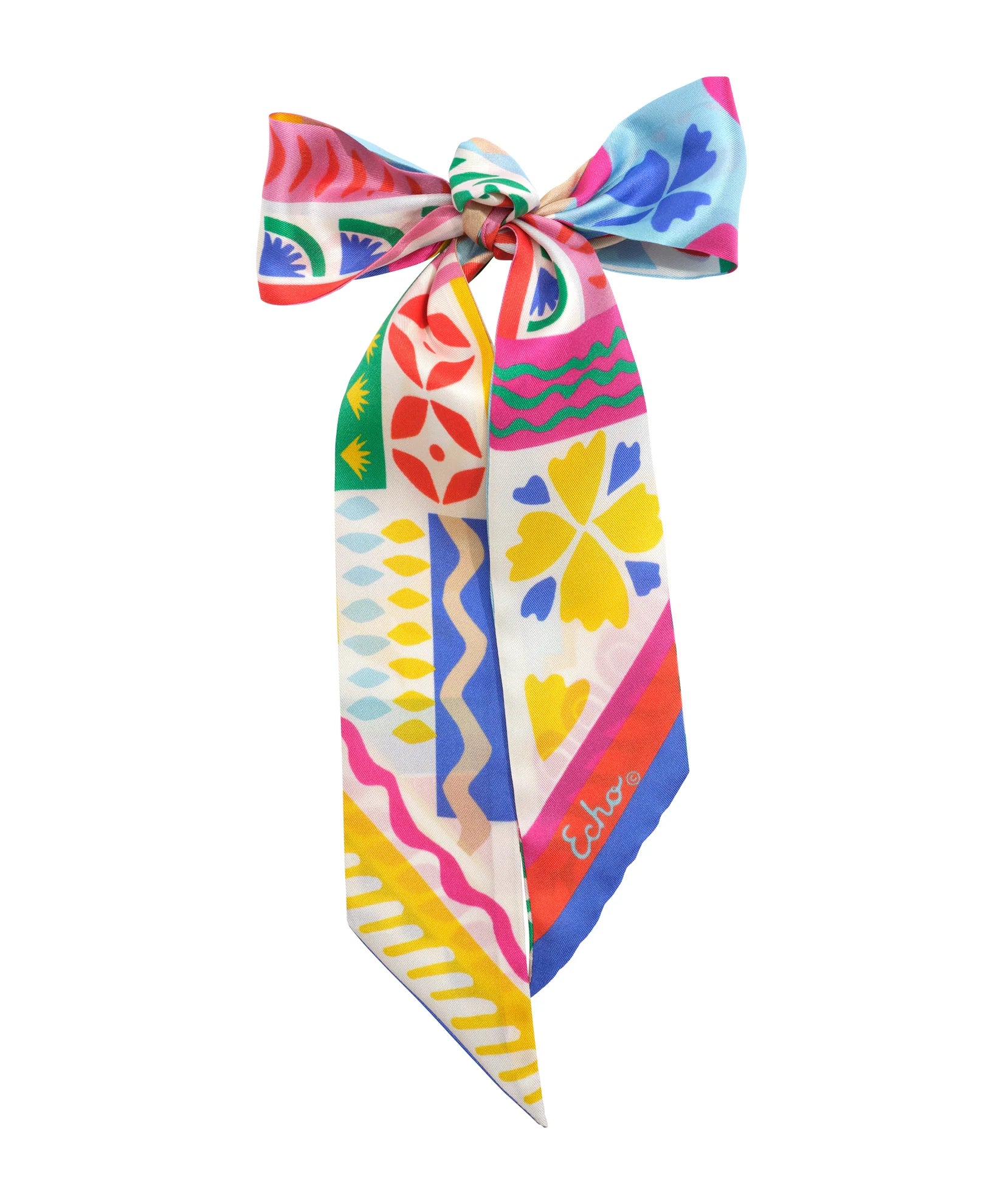 Coastal Collage Silk Ribbon Scarf - Multi