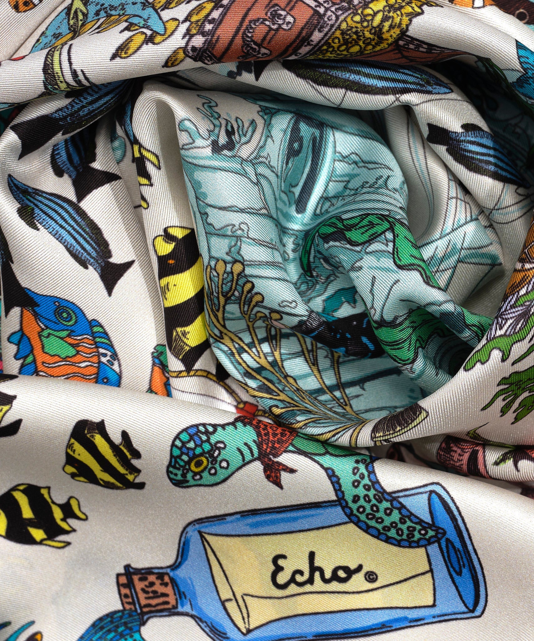 Lost At Sea 35" Silk Square Scarf - Multi