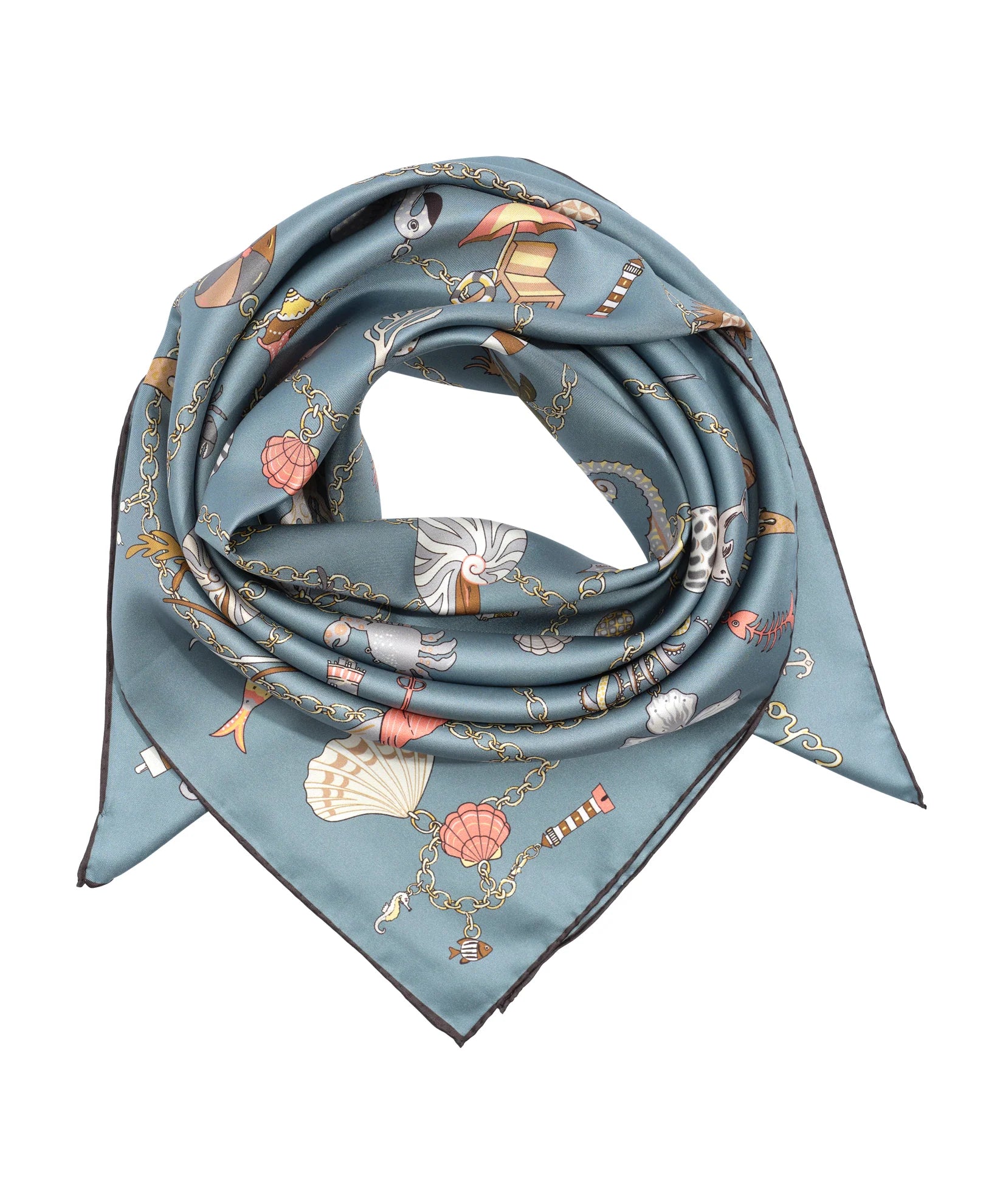Charmed Life 35" Silk Square Scarf - Blue Shadow