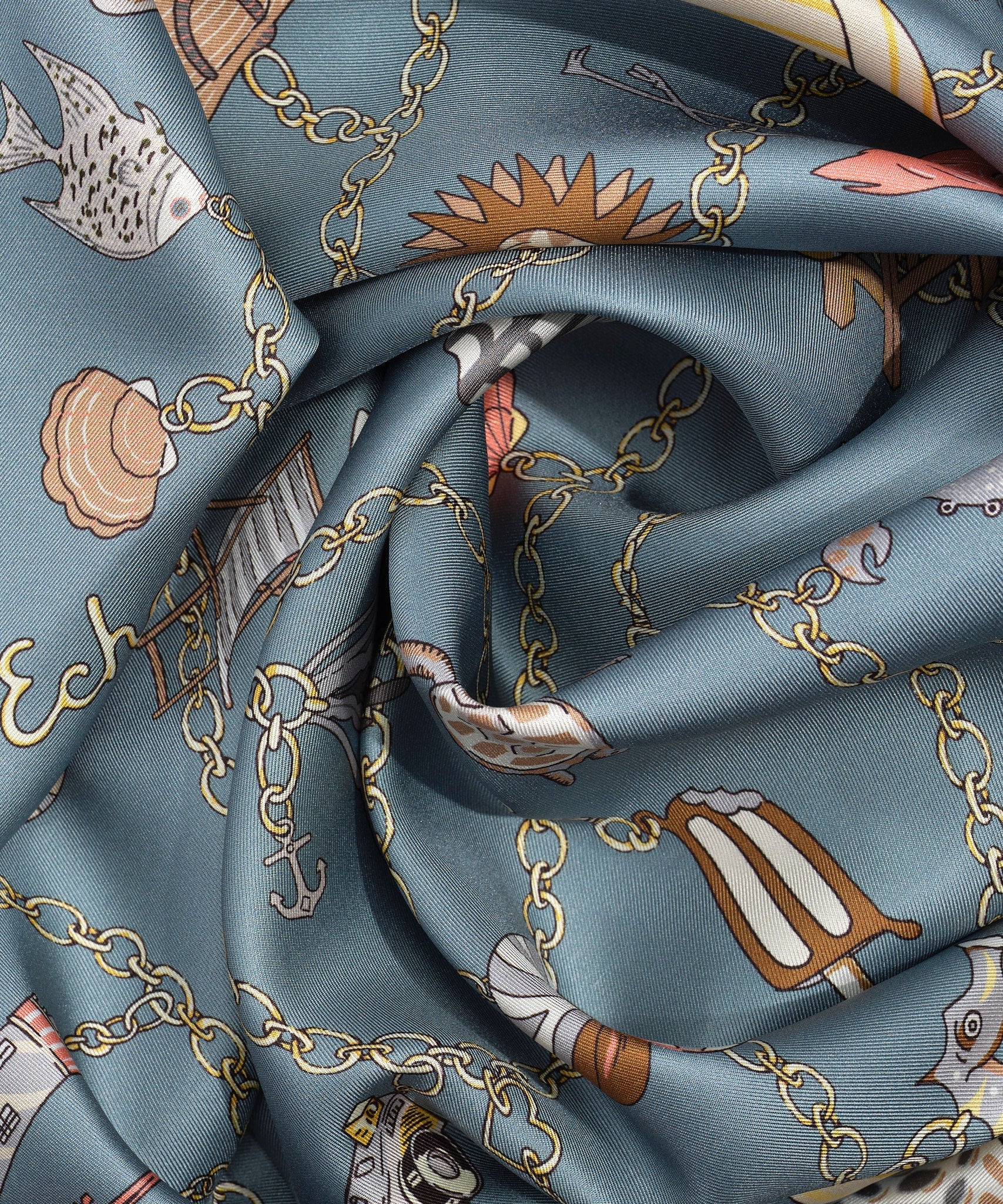 Charmed Life 35" Silk Square Scarf - Blue Shadow