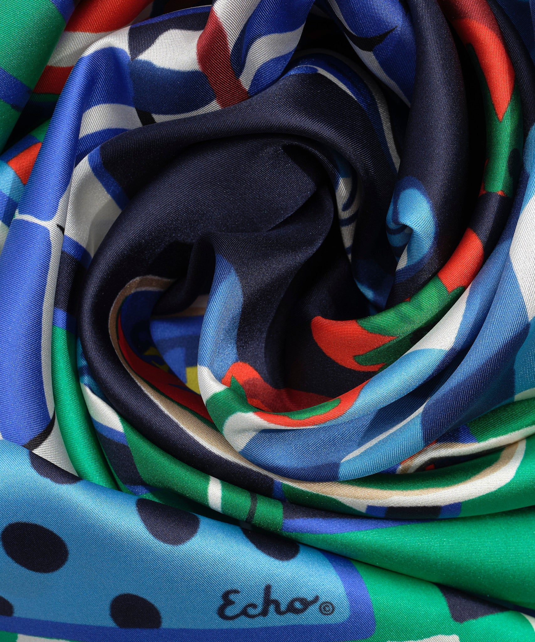 Beach Picnic 35" Silk Square Scarf - Ultramarine