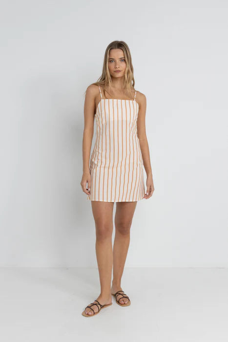 Tide Stripe Mini Dress - Natural