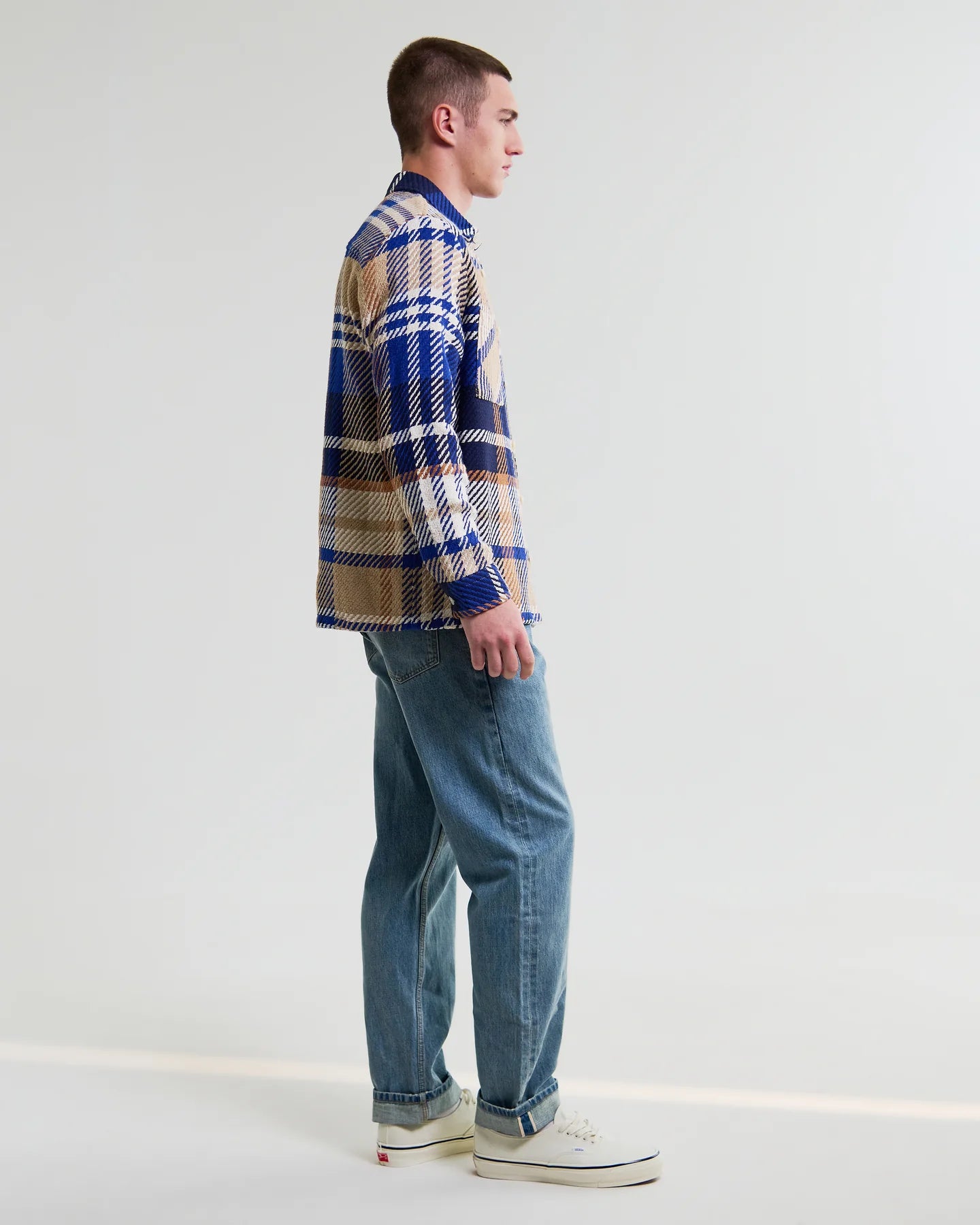 Whiting - Blue And Tan Bold Check Overshirt