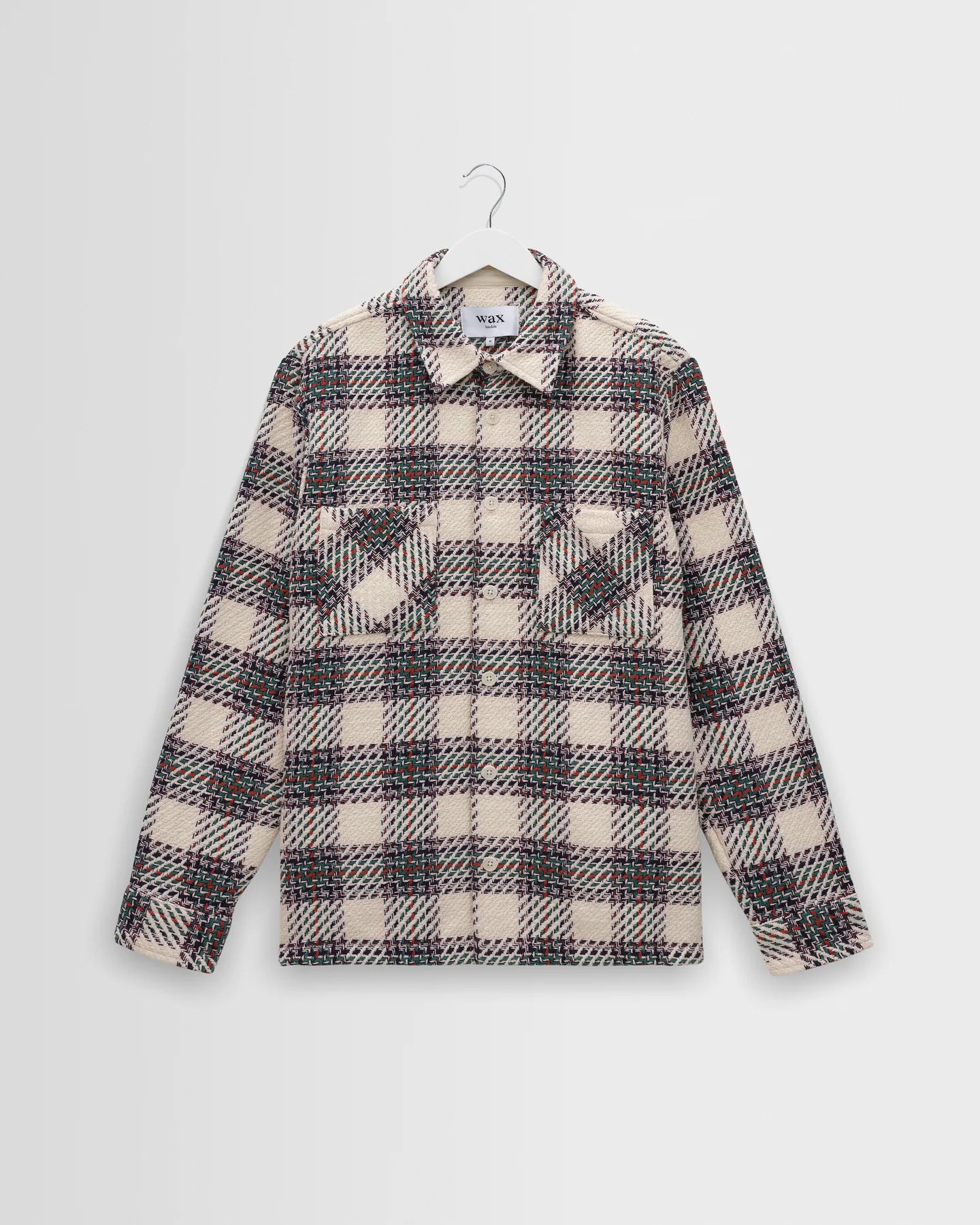 Whiting - Ecru And Green Hutton Check Overshirt