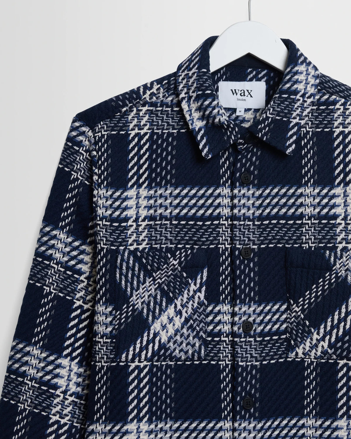 Whiting - Navy And Ecru Plaid Weave Check Overshirt
