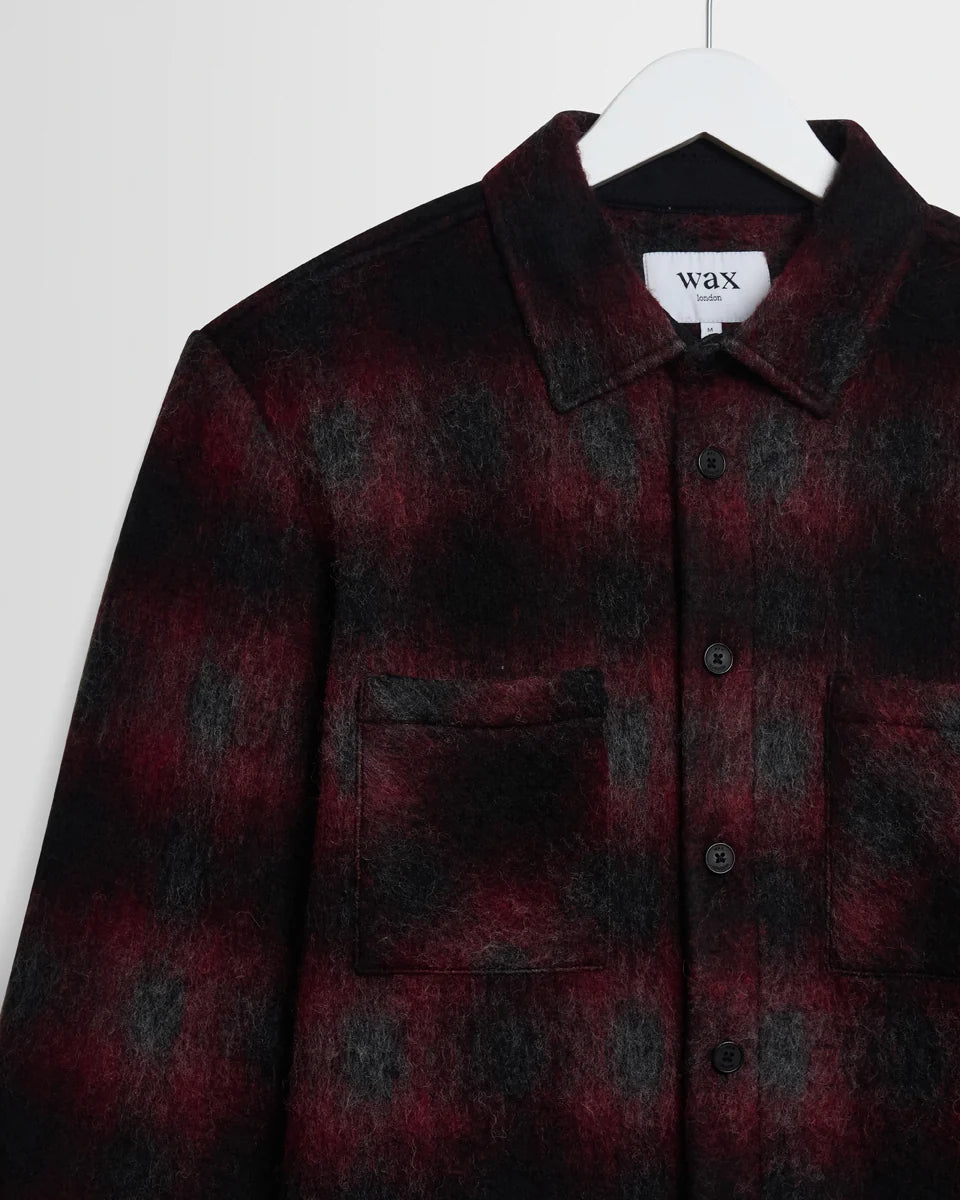 Whiting - Red And Black Elm Wool Blend Check Overshirt
