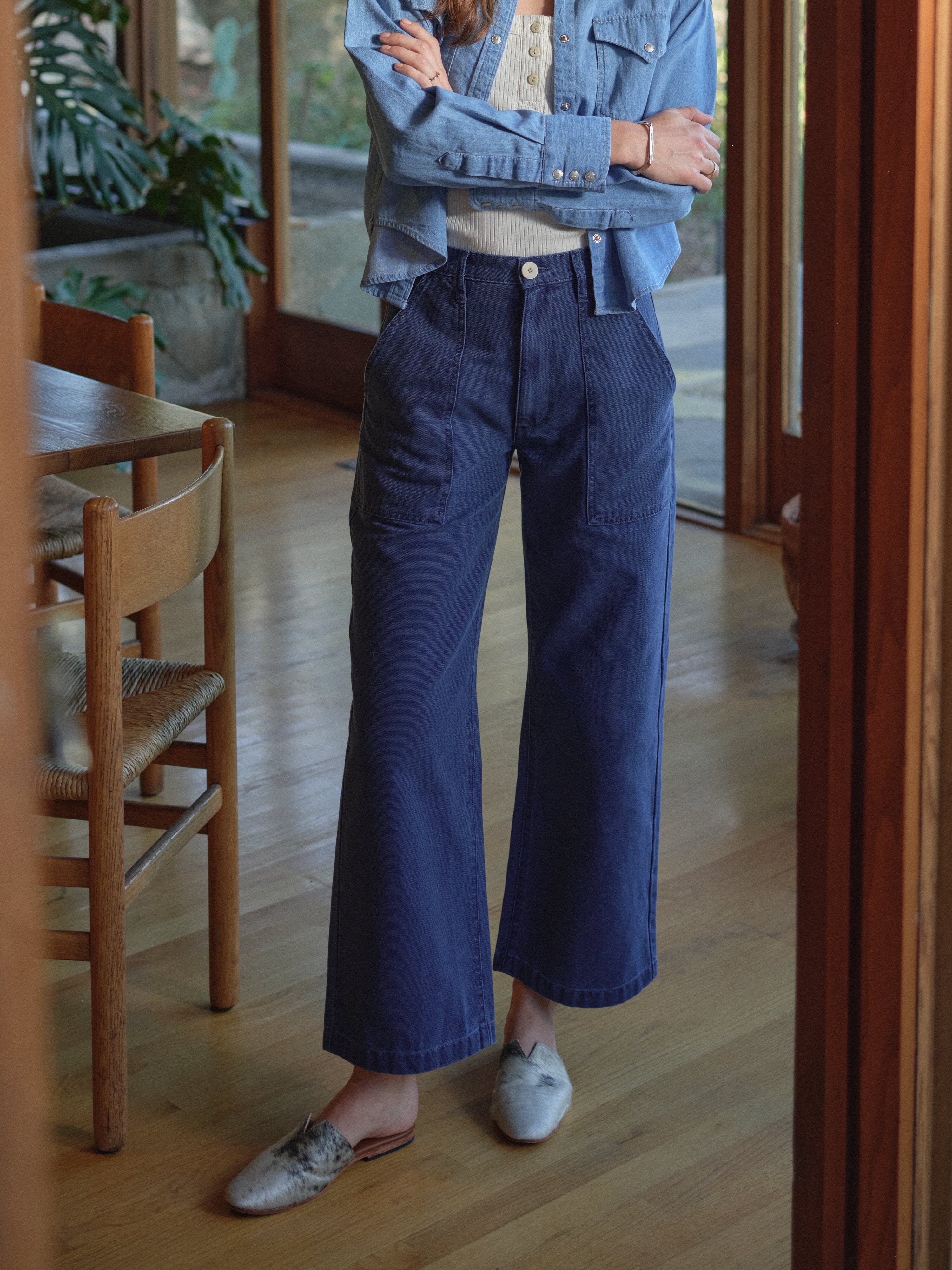 River Pant in Organic Cotton - Marine