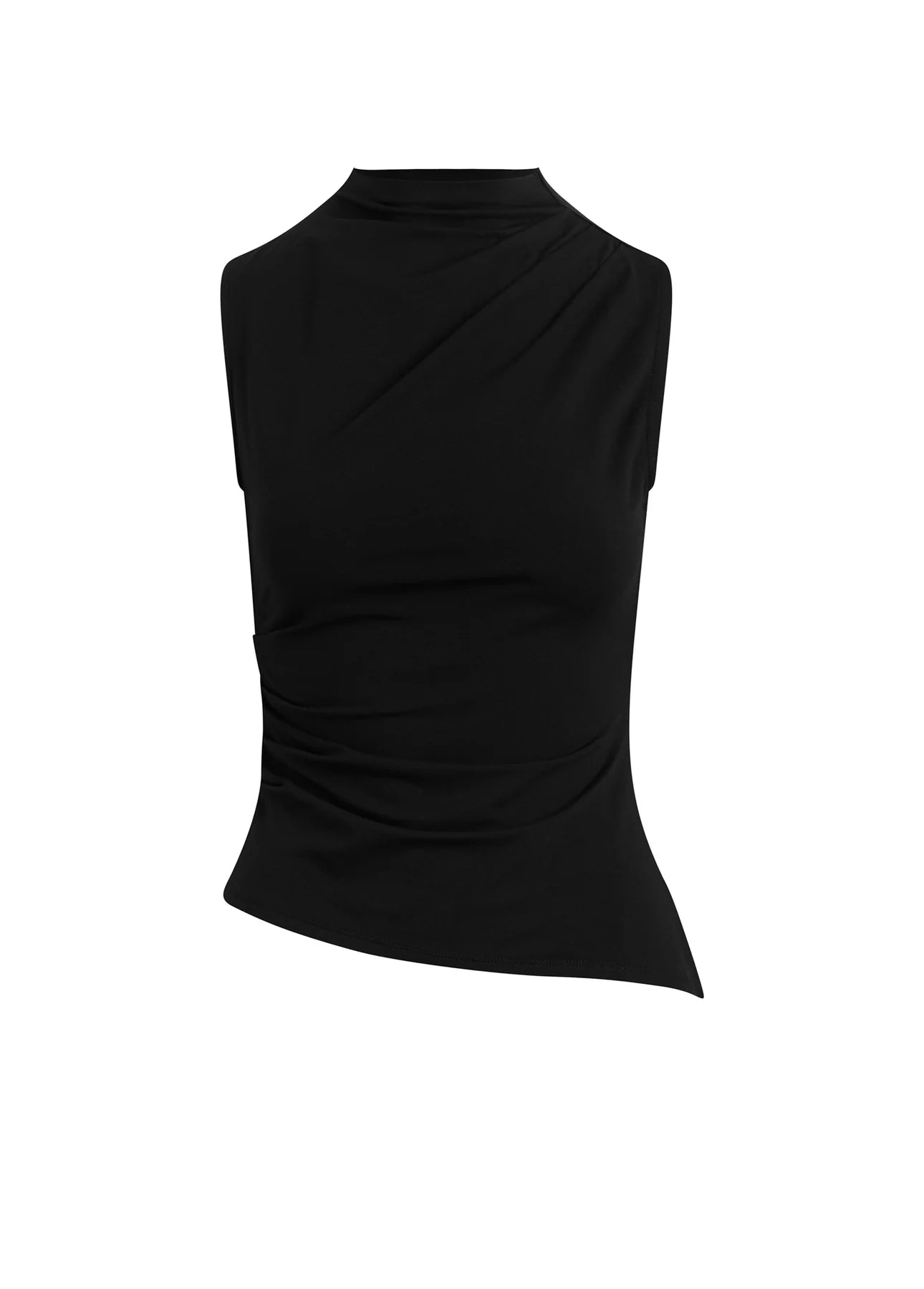 The Dove Draped Sleeveless Top - Black