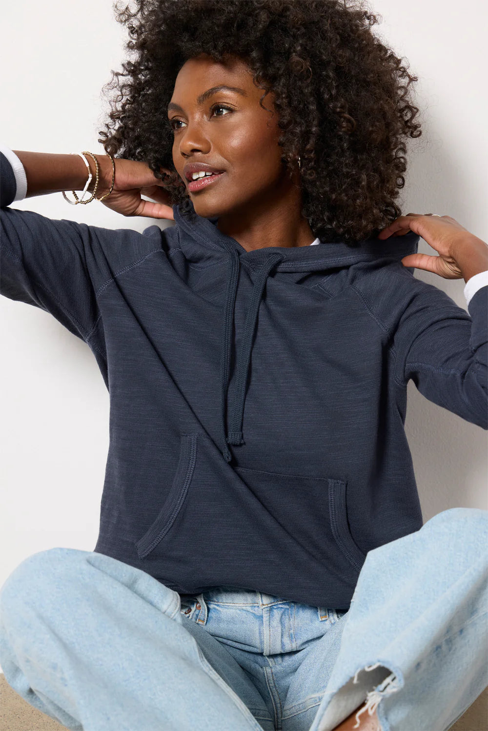 Sunwashed Slub Hoodie - Blue Nights Navy