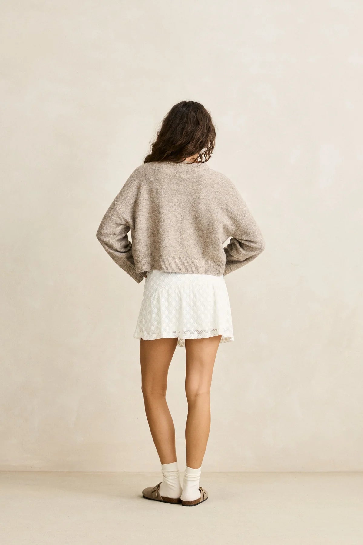 Blanca Floral Crop Cardigan - Natural