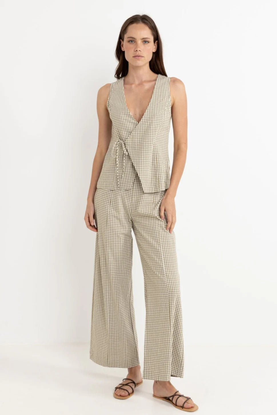 Lola Check Wide Leg Pant